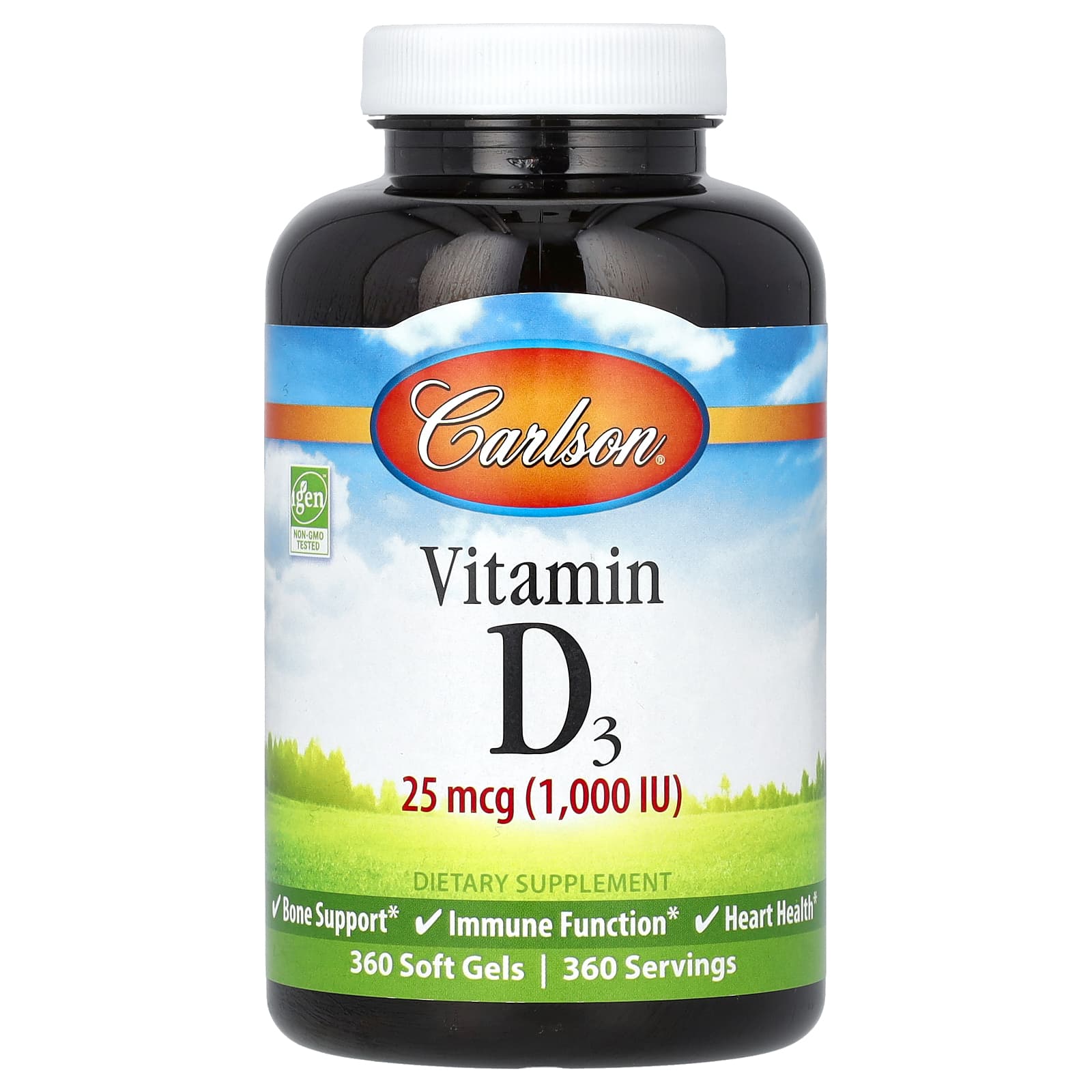 Carlson Vitamin D3 – 25 µg – 360 capsules molles — Tunisie