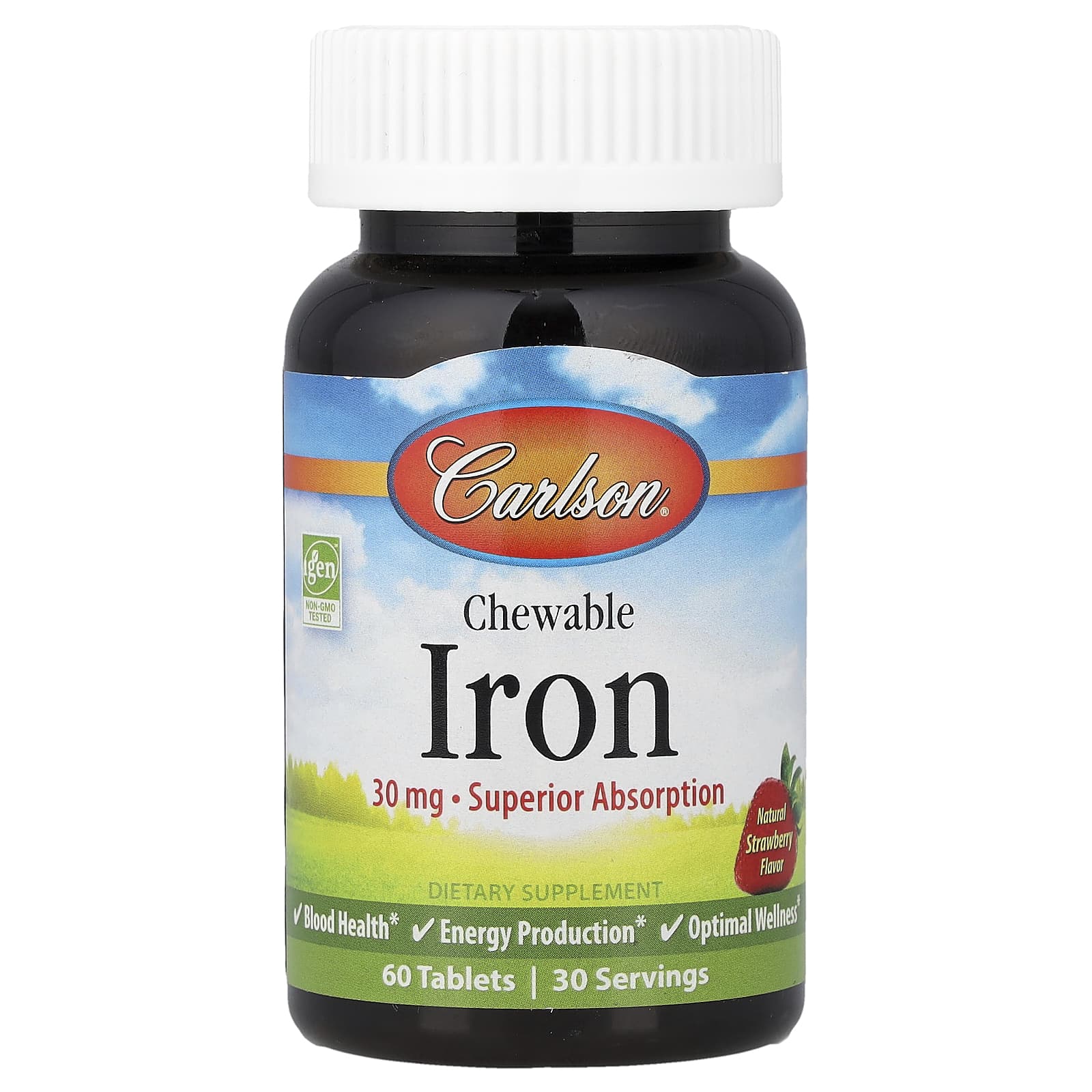 Carlson Chewable Iron – Natural Strawberry – 60 comprimés — Tunisie