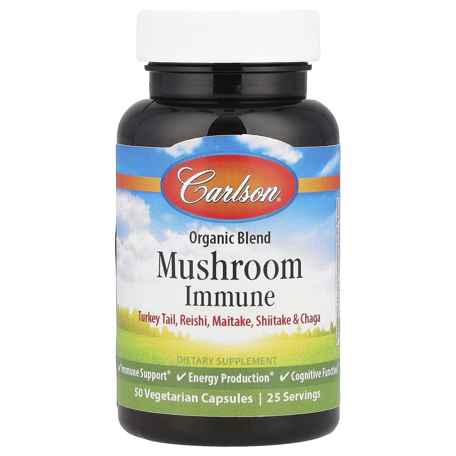 Carlson Organic Blend Mushroom Immune – 50 gélules végétales — Tunisie