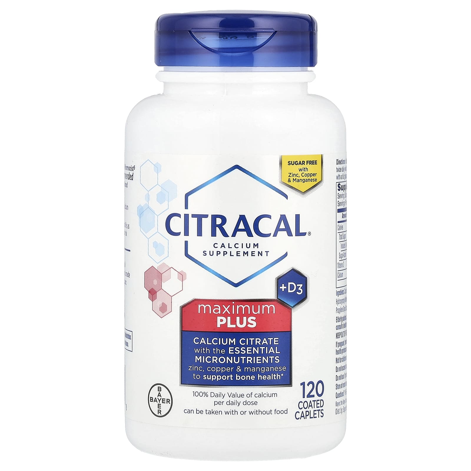 Citracal Calcium Supplement + D3, Maximum Plus, 120 Coated Caplets — Tunisie