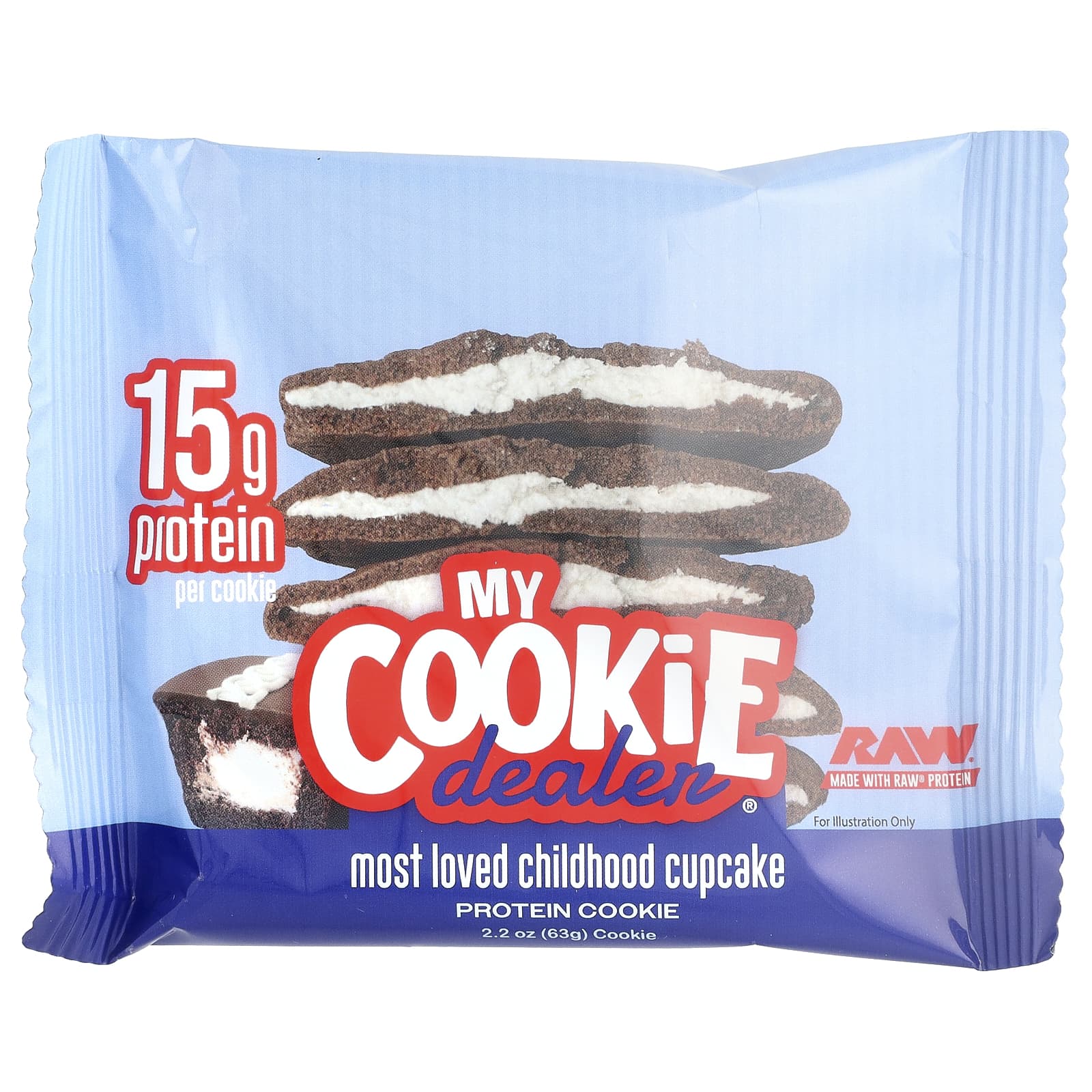 My Cookie Dealer Protein Protein Cookie, Most Loved Childhood Cupcake – Protein Cookie – 63 g — étiquette 1
