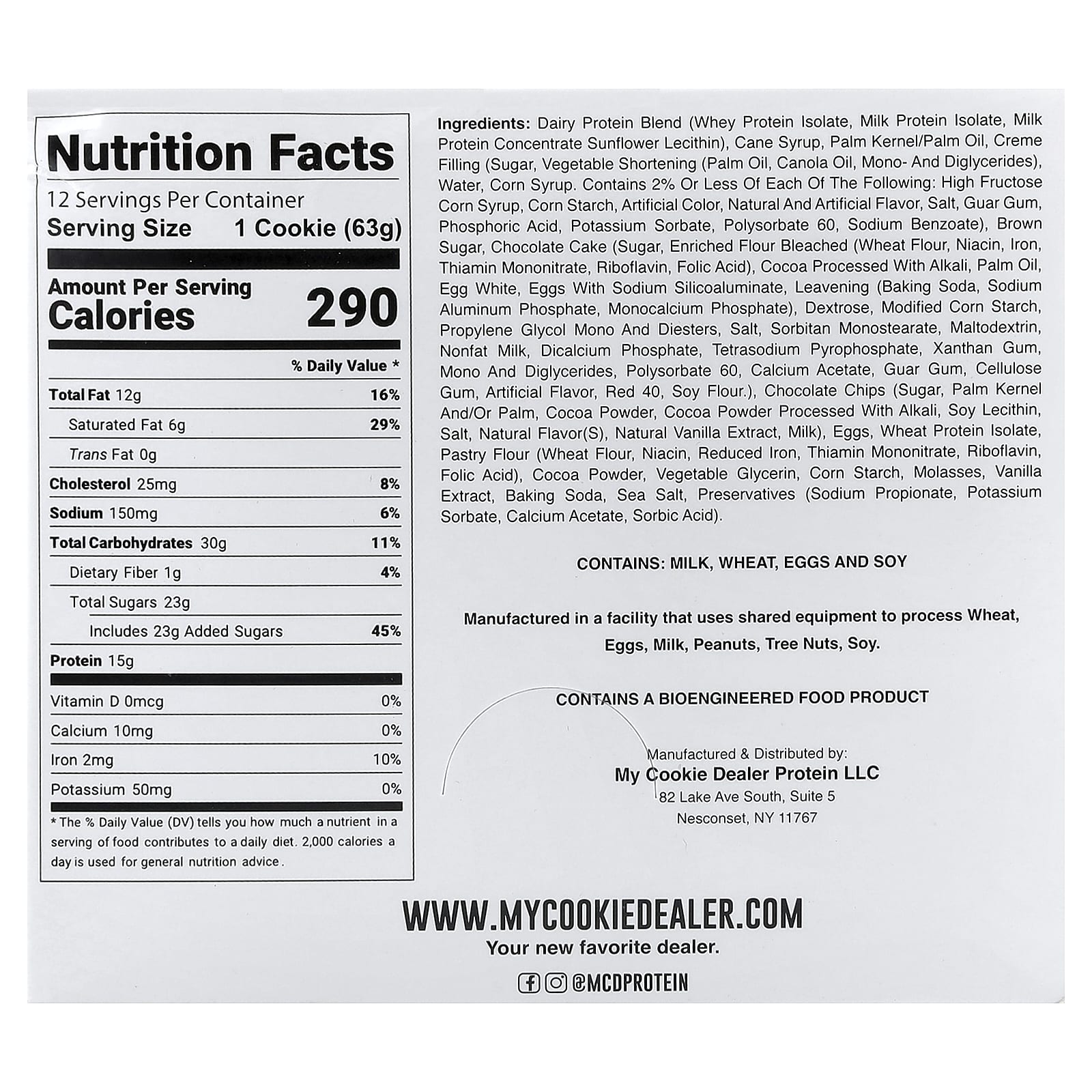 My Cookie Dealer Protein Protein Cookie, Most Loved Childhood Cupcake – Protein Cookie – 63 g — photo 2 sur 2
