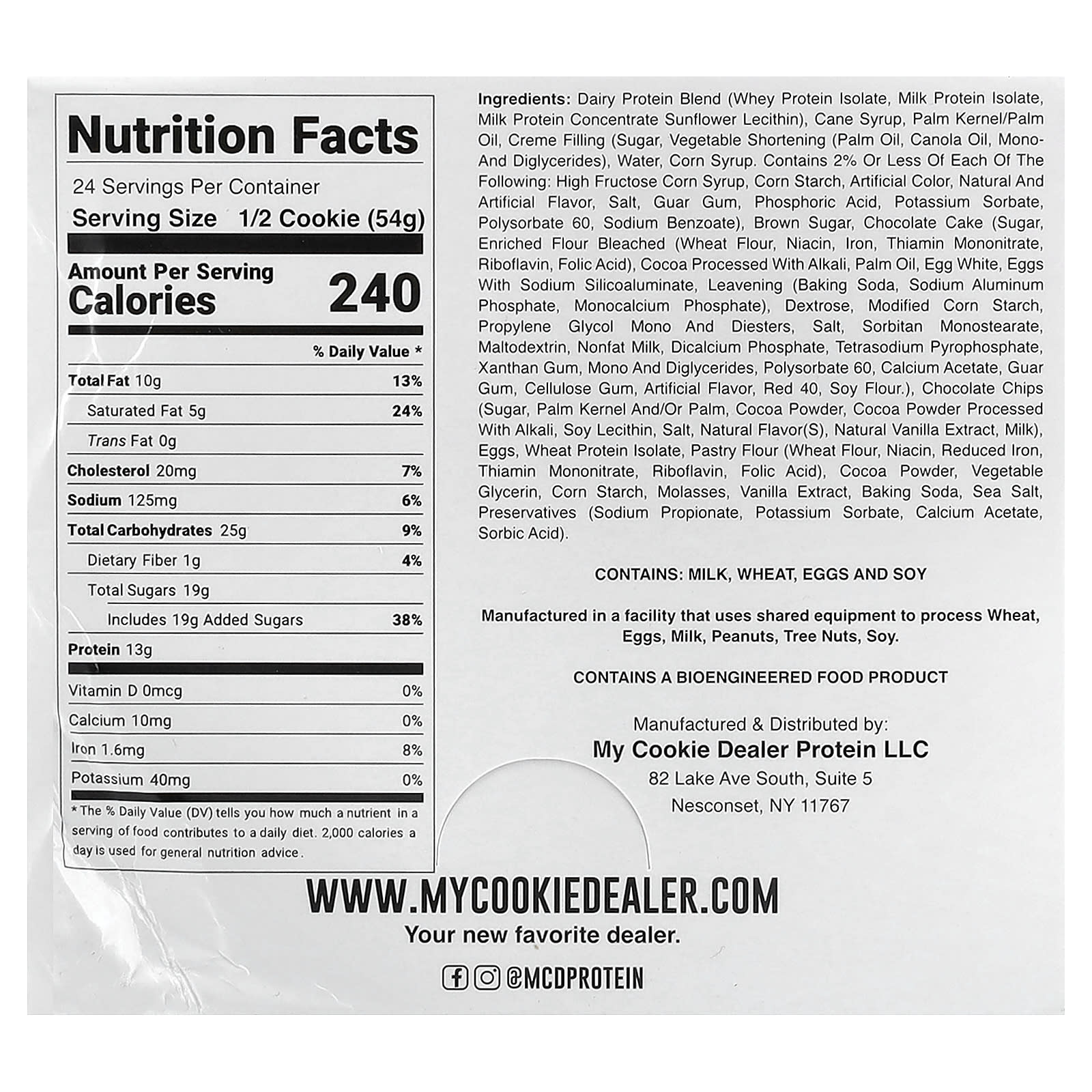 My Cookie Dealer Protein Protein Cookie, Most Loved Childhood Cupcake – Protein Cookie – 108 g — photo 2 sur 2