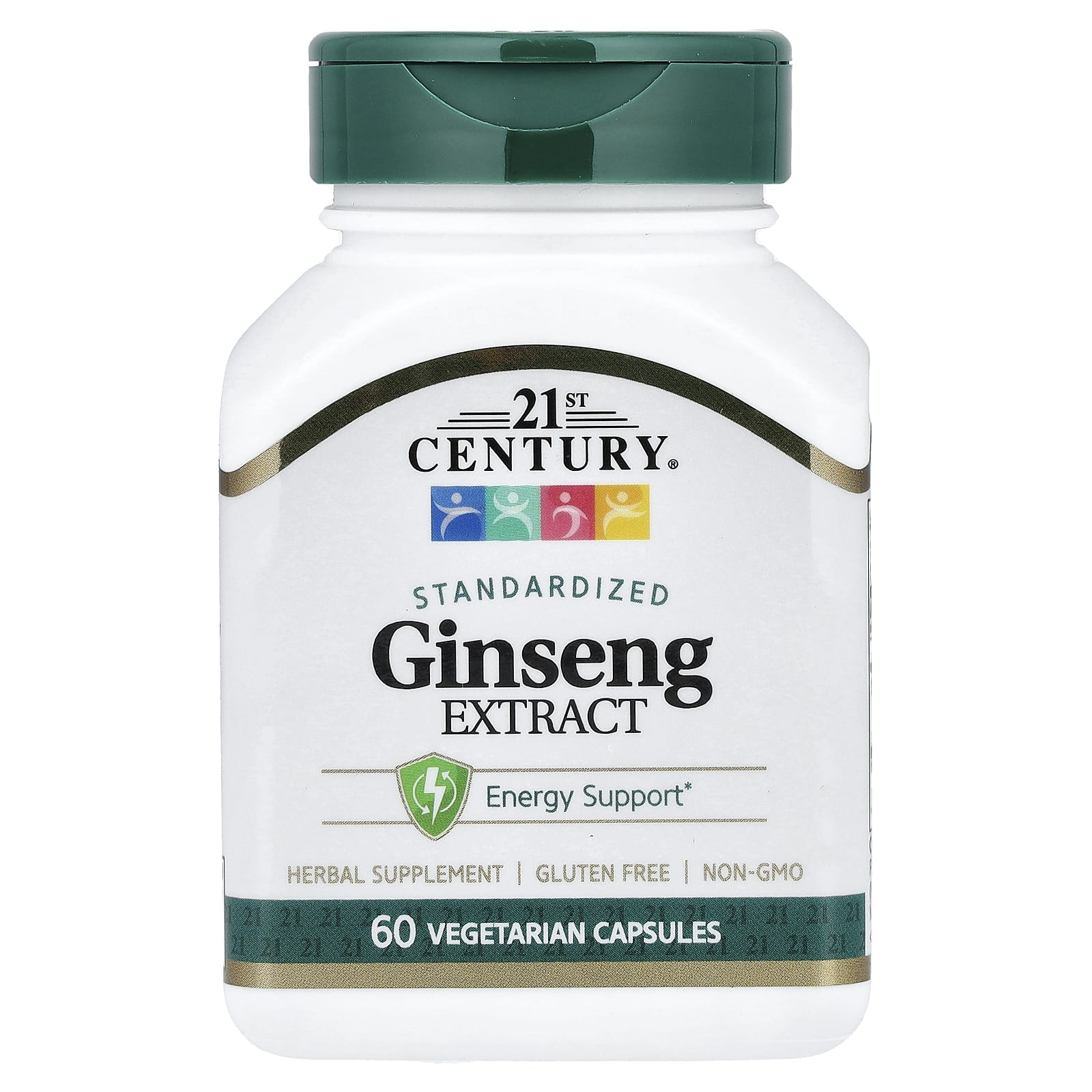 21st Century Ginseng Extract, Standardized, 60 Vegetarian Capsule (100 mg per Capsule) — Tunisie