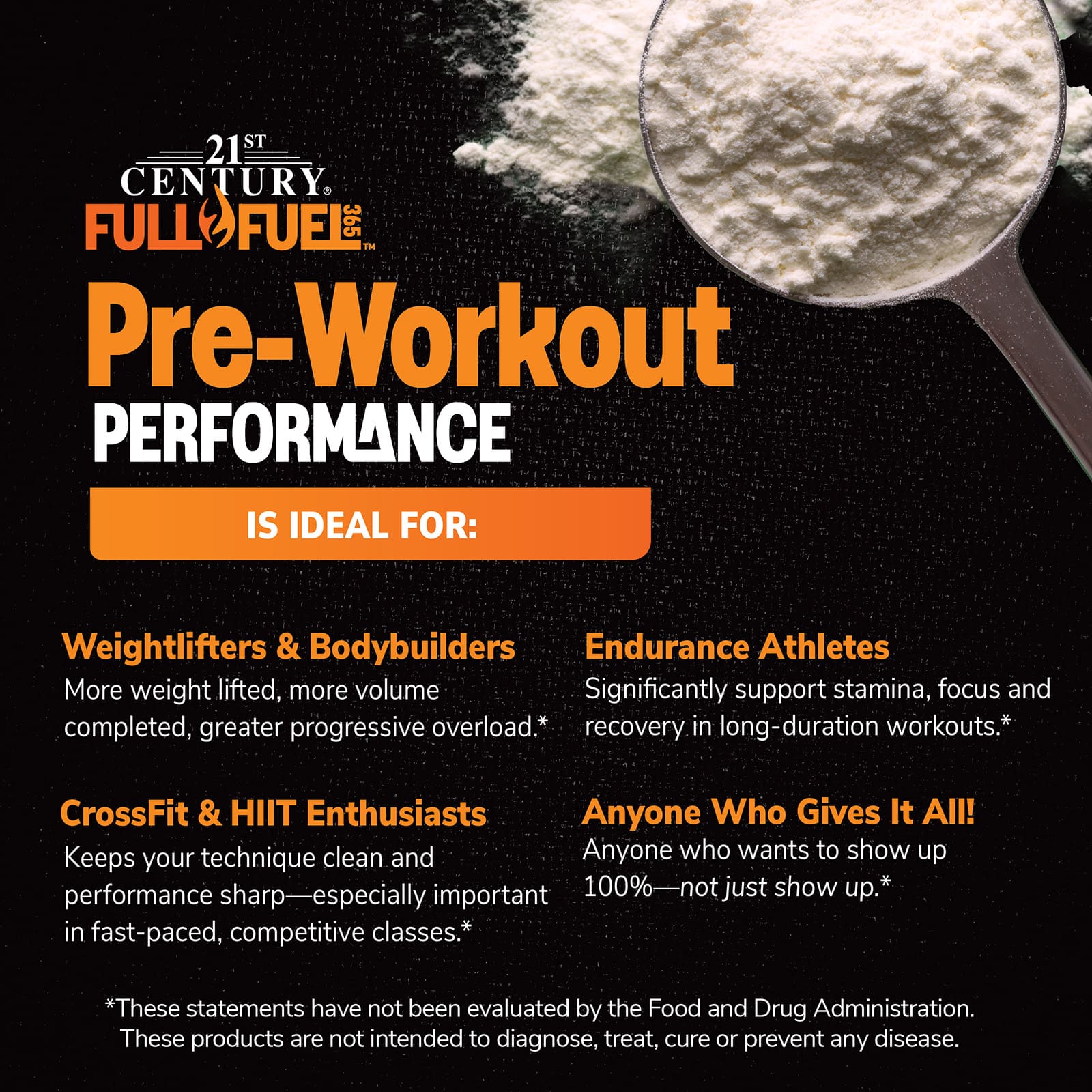 21st Century Full Fuel 365, Pre-Workout Performance – Blue Razz – 165 g — étiquette 3