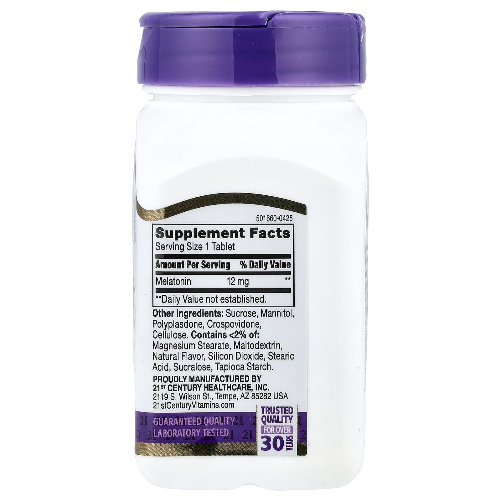 21st Century Melatonin, Max Strength – Cherry – 120 comprimés — photo 2 sur 2