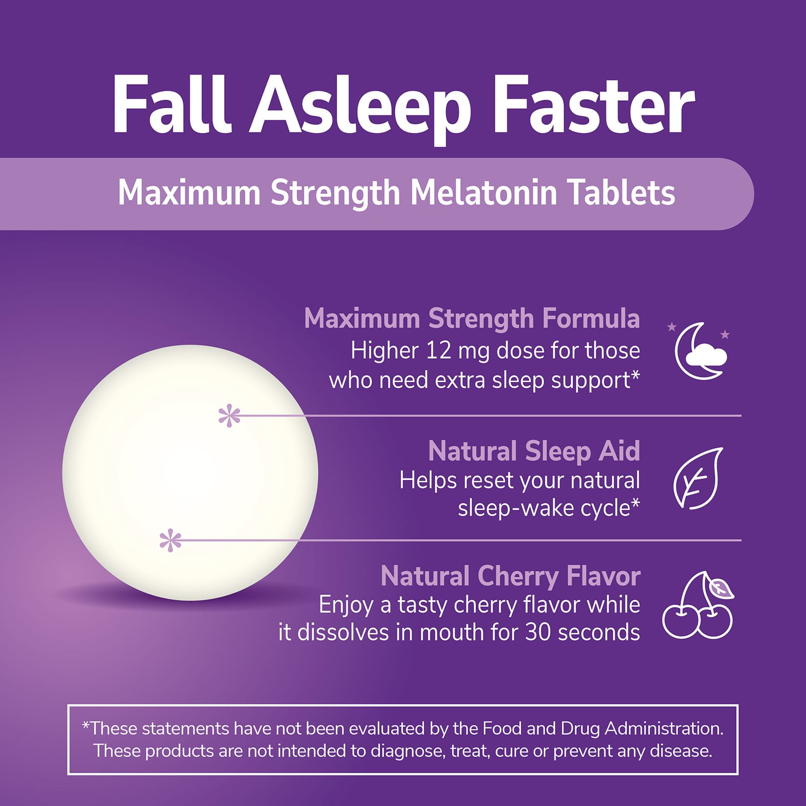 21st Century Melatonin, Max Strength – Cherry – 120 comprimés — étiquette 4