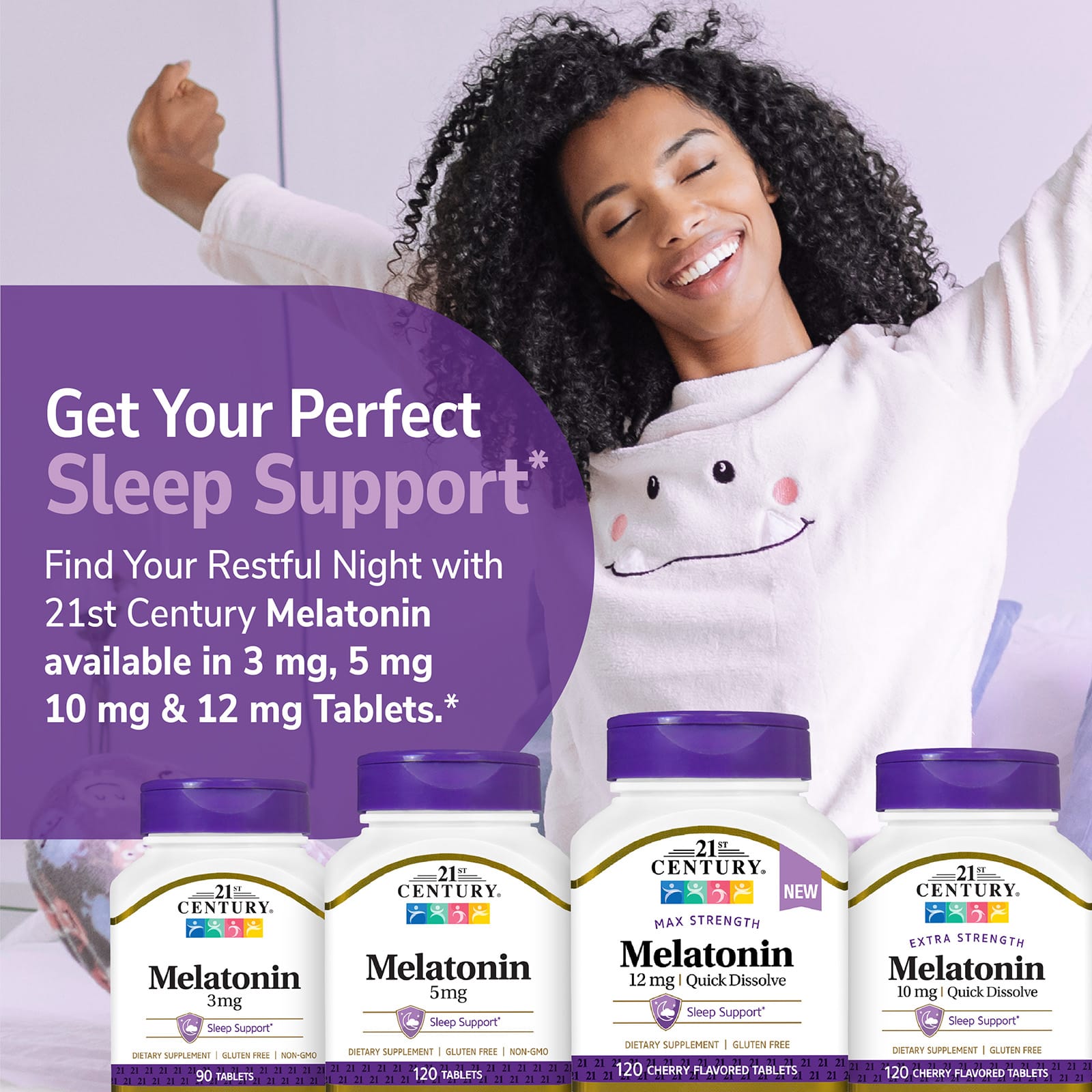 21st Century Melatonin, Max Strength – Cherry – 120 comprimés — étiquette 8