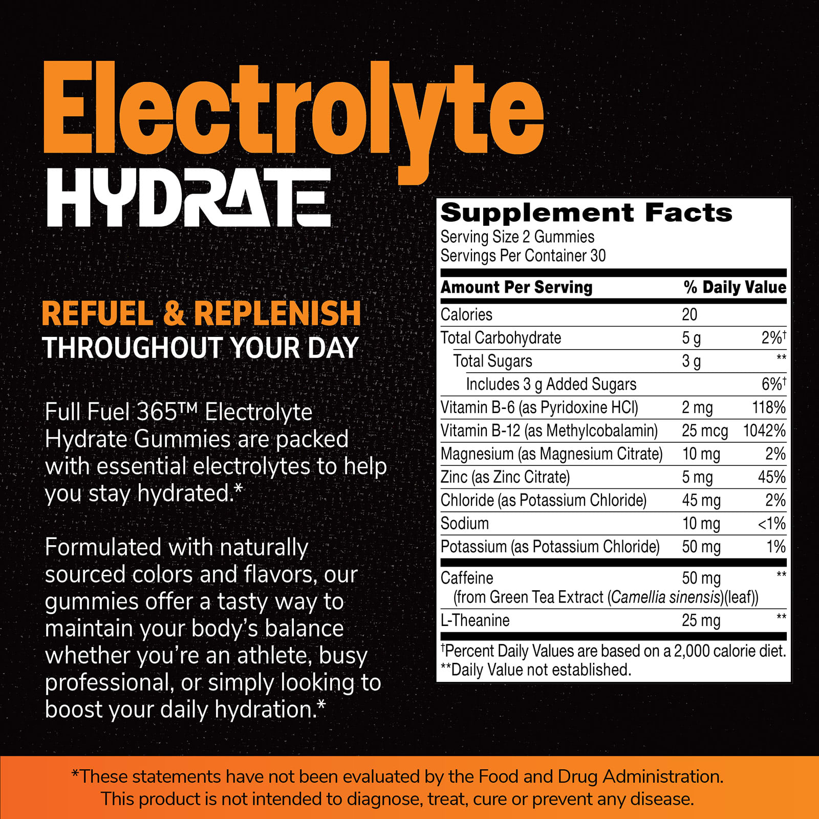 21st Century Electrolyte Hydrate Gummies – Orange – 60 gommes — étiquette 2