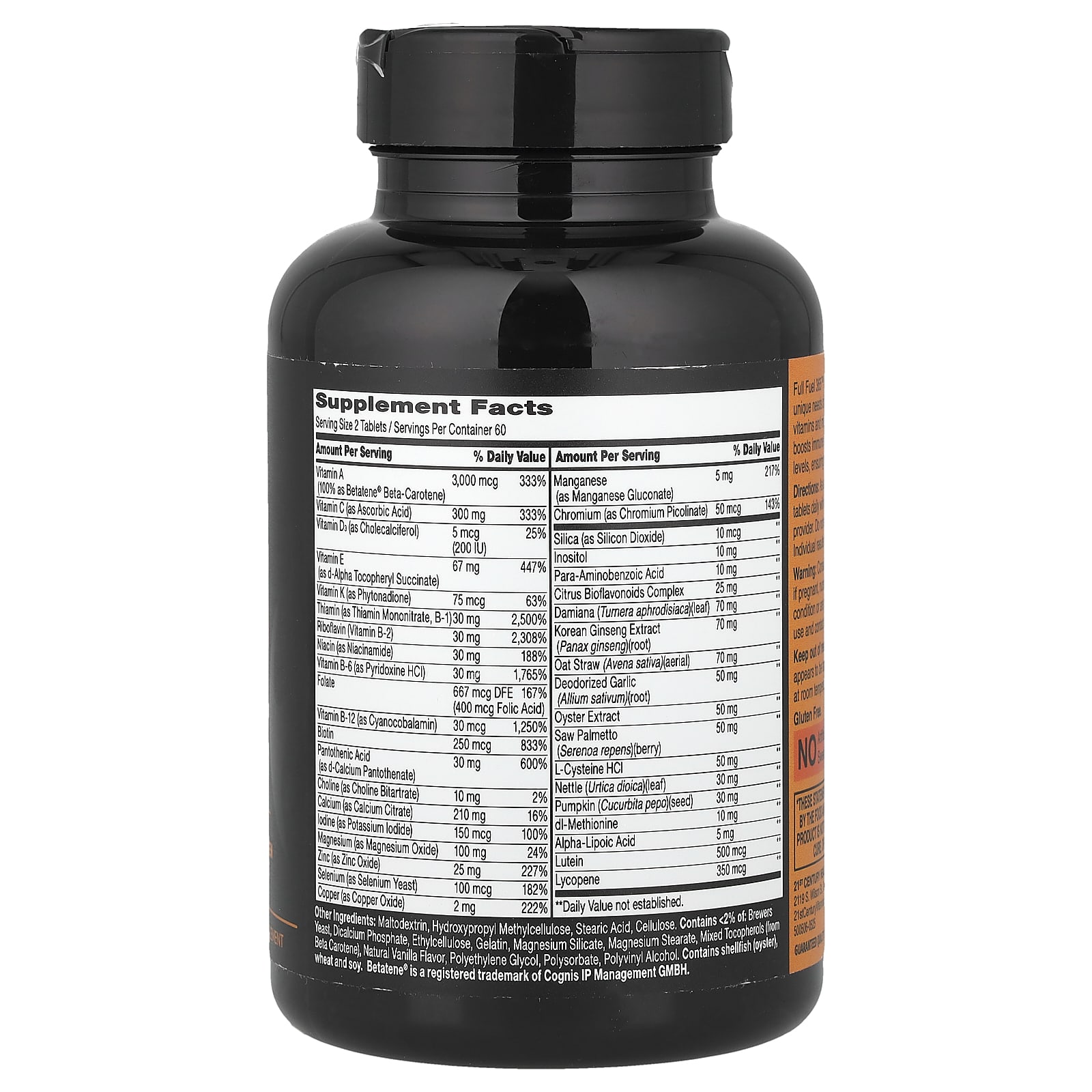 21st Century Full Fuel 365, Men's Multivitamin, Max Performance – 120 comprimés — photo 2 sur 2