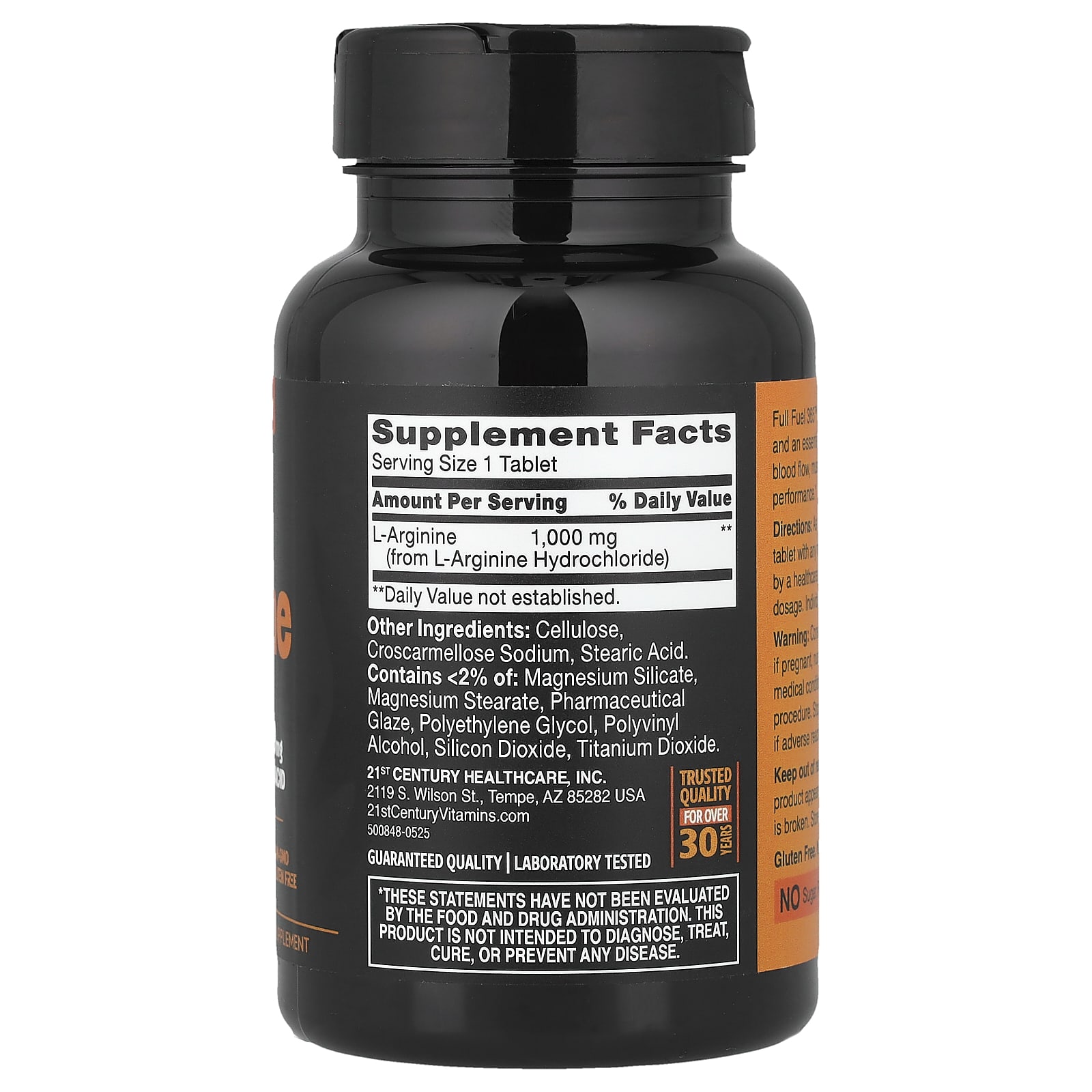 21st Century Full Fuel 365, L-Arginine – 90 comprimés — photo 2 sur 2