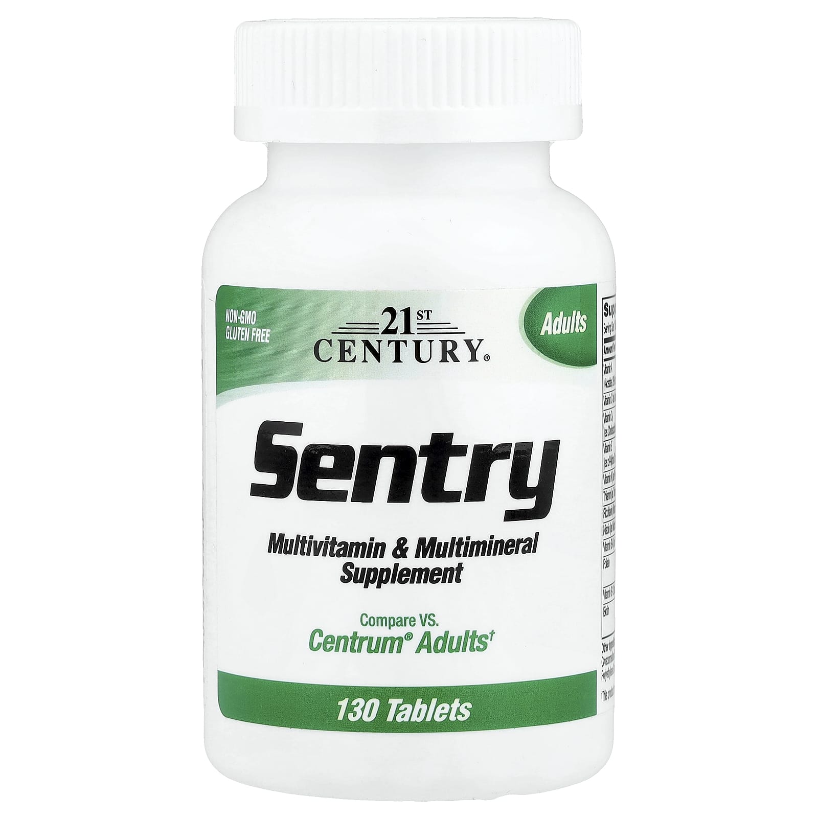 21st Century Sentry, Adults Multivitamin & Multimineral Supplement – 130 comprimés — Tunisie