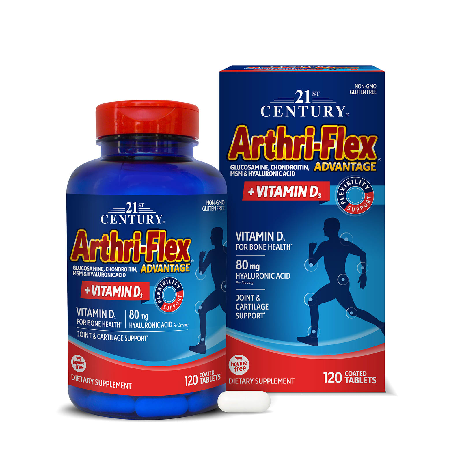 21st Century Arthri-Flex Advantage + Vitamin D3, 120 Coated Tablets — étiquette 2