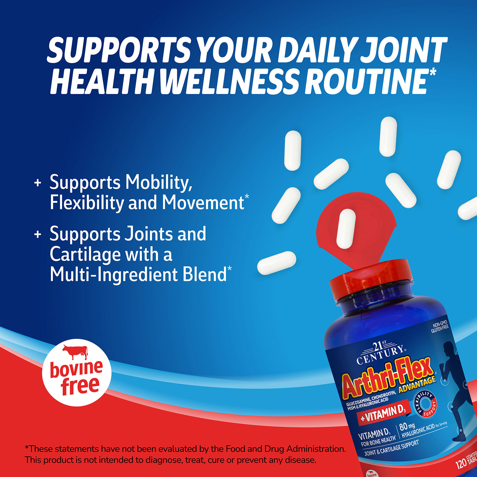 21st Century Arthri-Flex Advantage + Vitamin D3, 120 Coated Tablets — étiquette 3