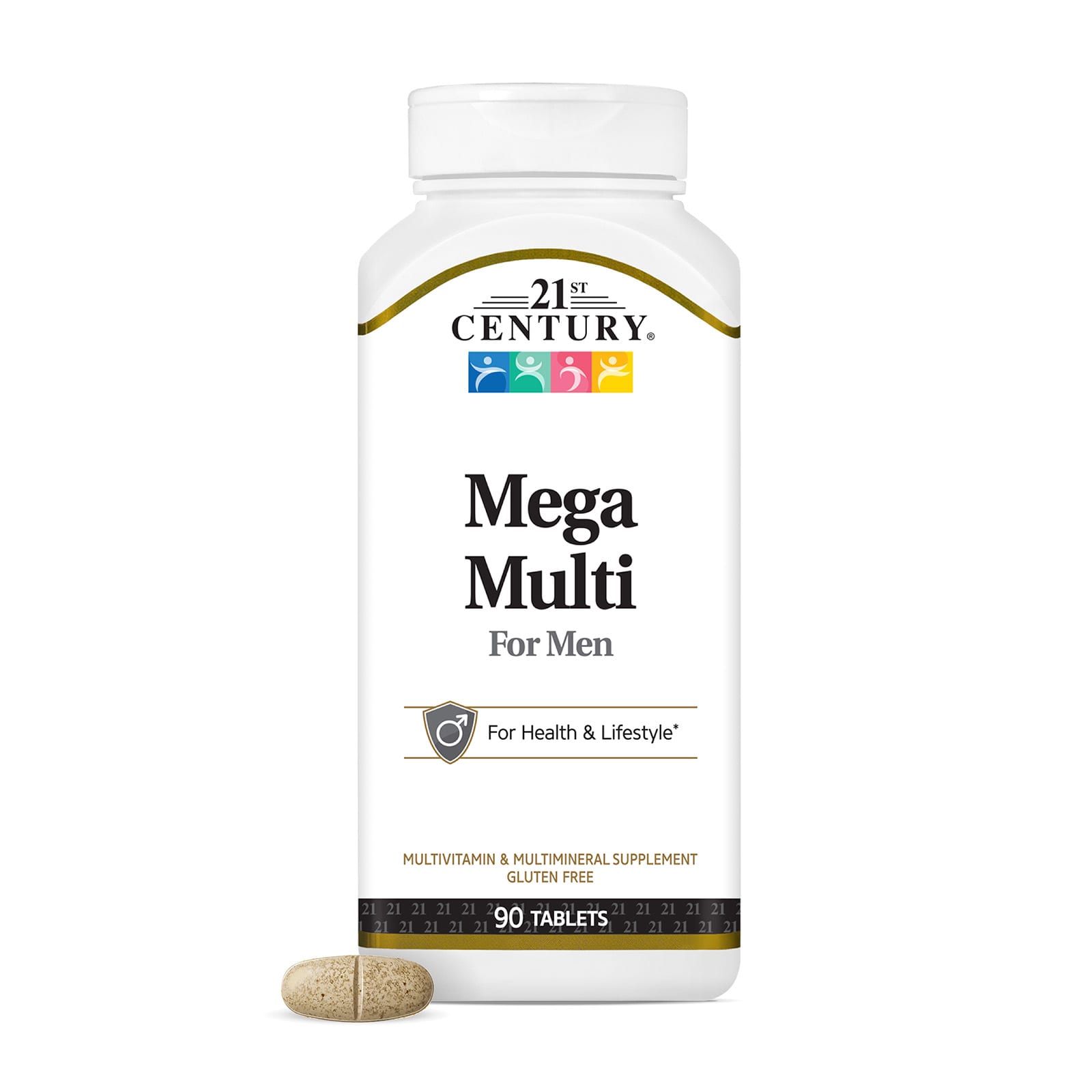 21st Century Mega Multi For Men – 90 comprimés — étiquette 1