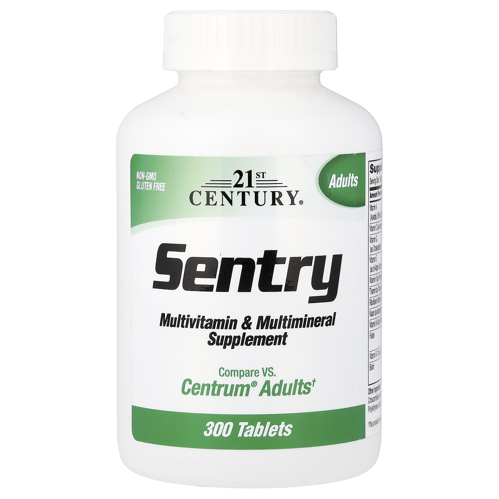 21st Century Sentry, Adults Multivitamin & Multimineral Supplement – 300 comprimés — Tunisie