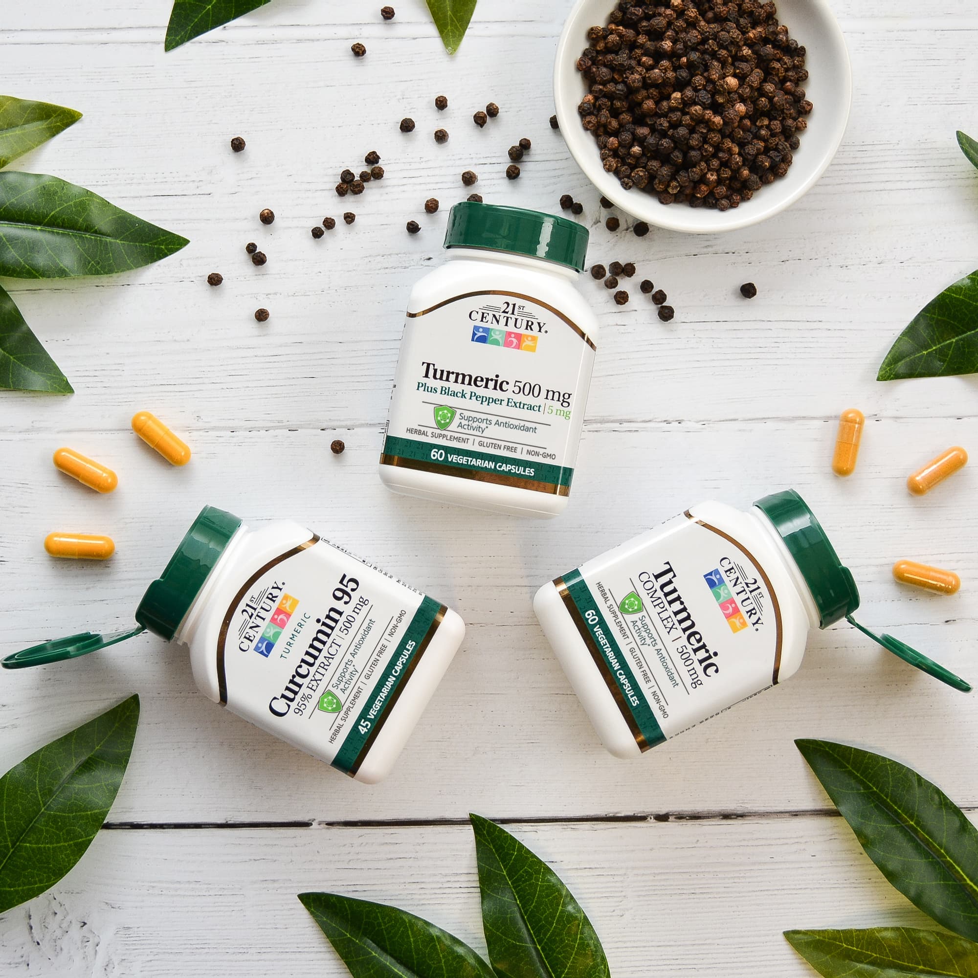 21st Century Curcumin 95 – 45 gélules végétales — étiquette 1
