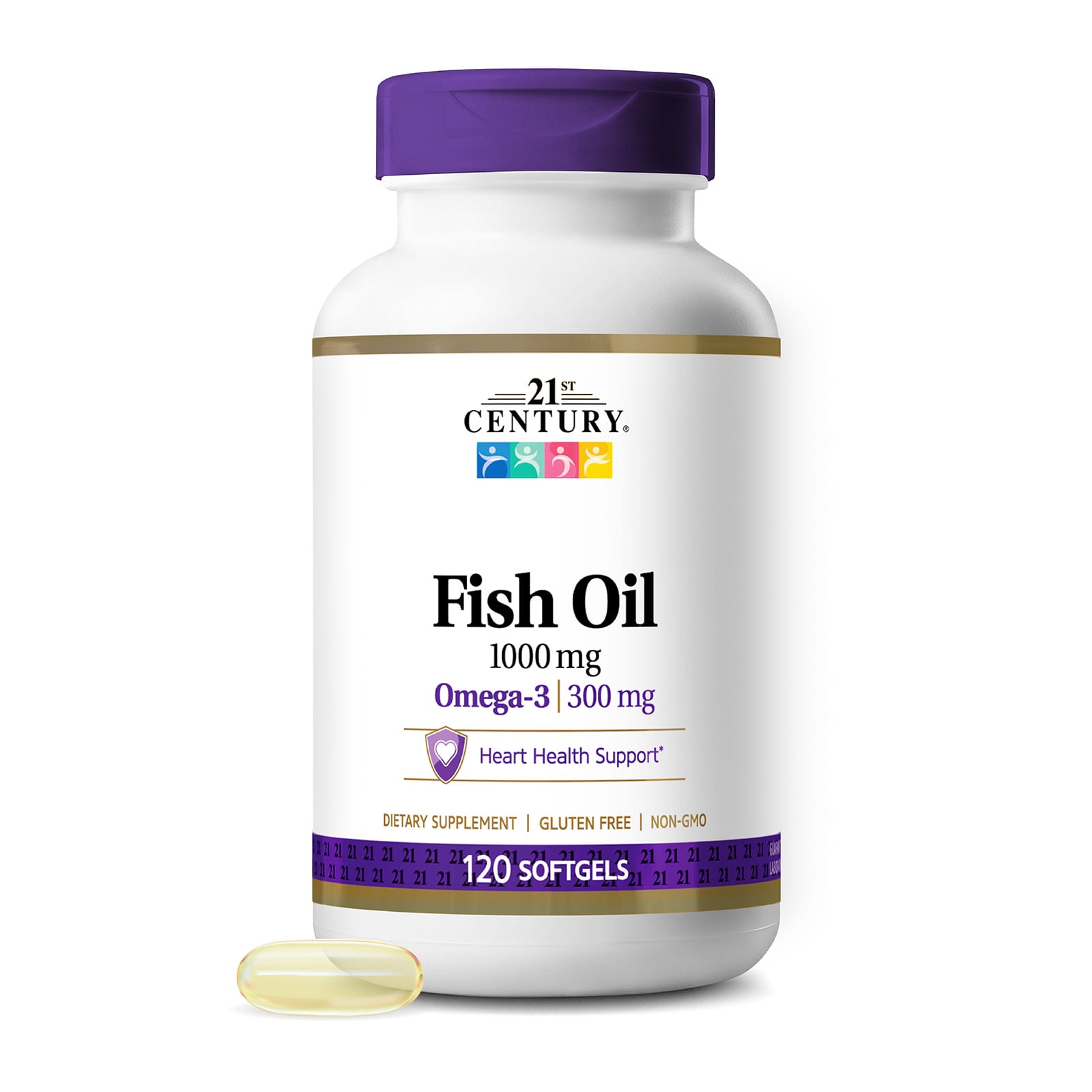 21st Century Fish Oil – 120 capsules molles — étiquette 1
