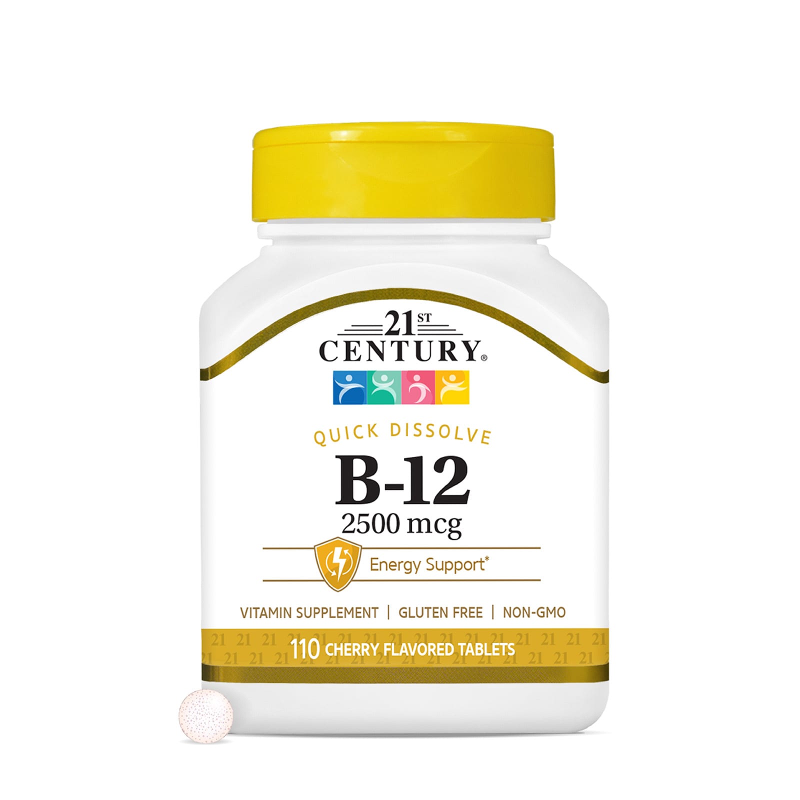21st Century Vitamin B-12 – Cherry – 2 500 µg – 110 comprimés — étiquette 1