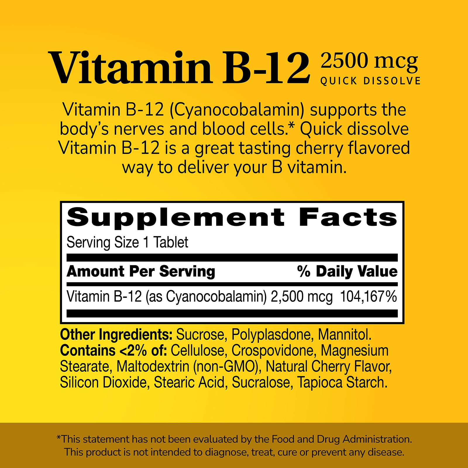 21st Century Vitamin B-12 – Cherry – 2 500 µg – 110 comprimés — étiquette 2
