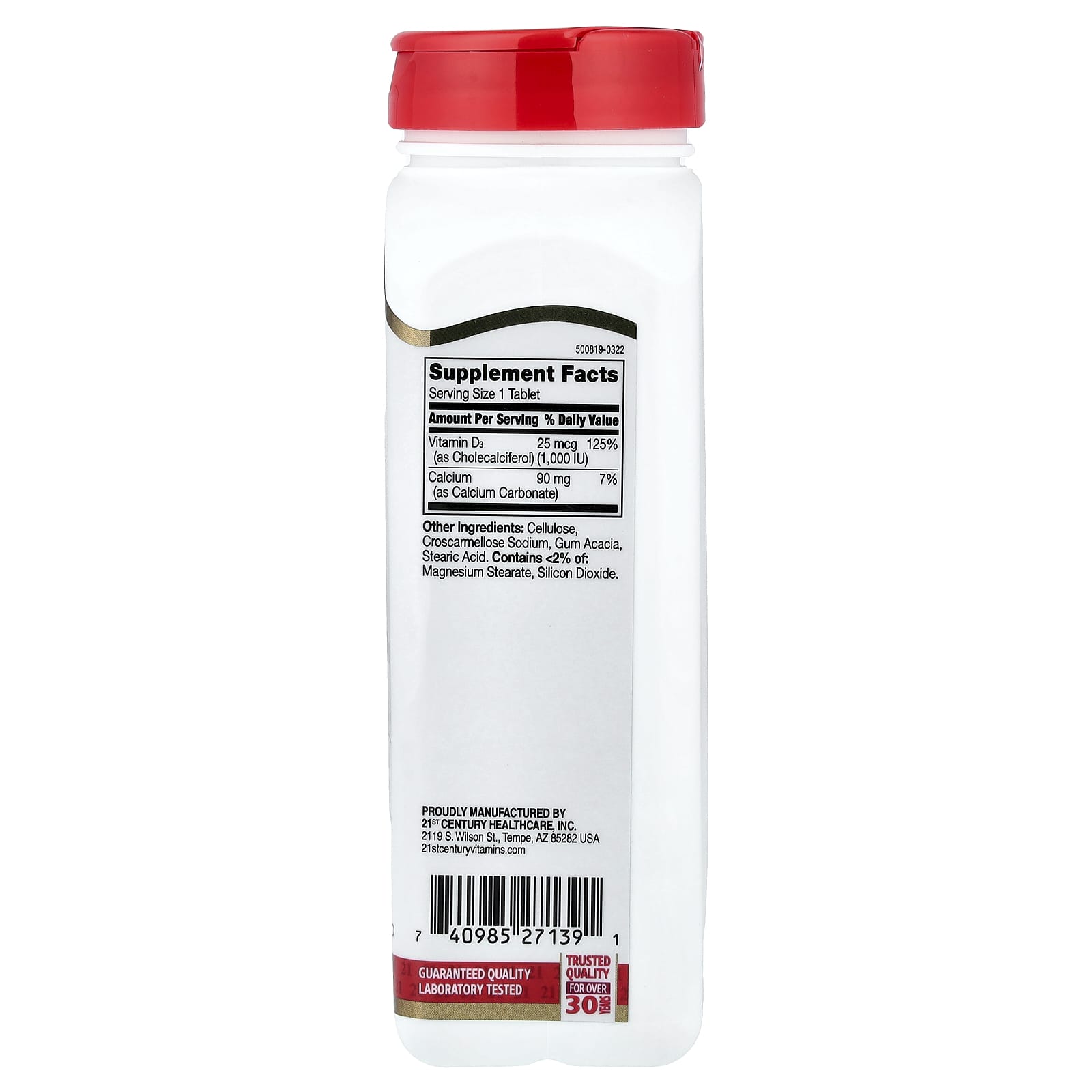 21st Century Vitamin D3 – 500 comprimés — photo 2 sur 2