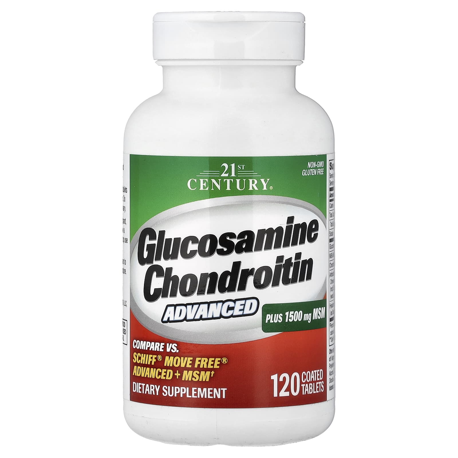 21st Century Glucosamine Chondroitin Advanced Plus MSM, 120 Coated Tablets — Tunisie