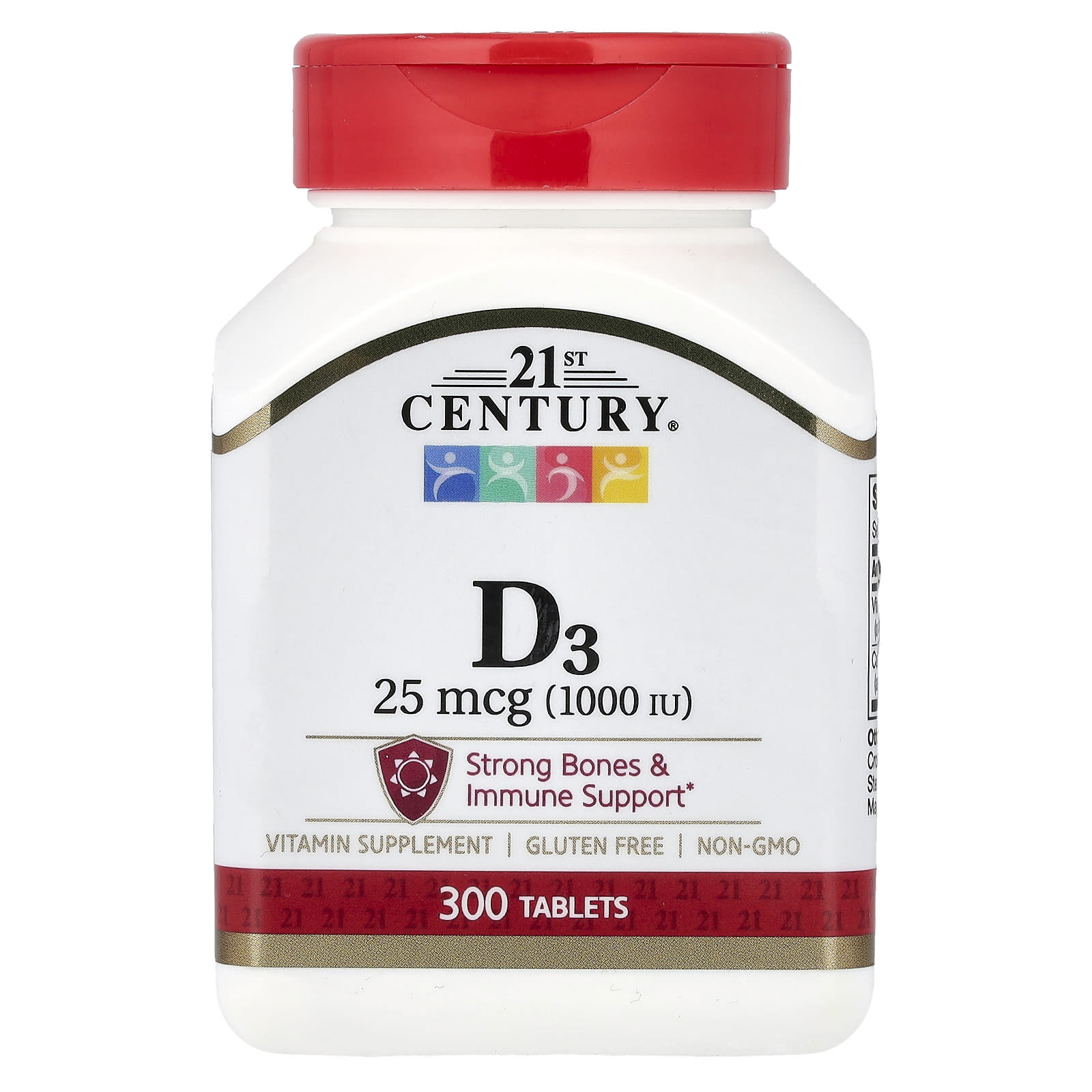 21st Century Vitamin D3 – 300 comprimés — Tunisie