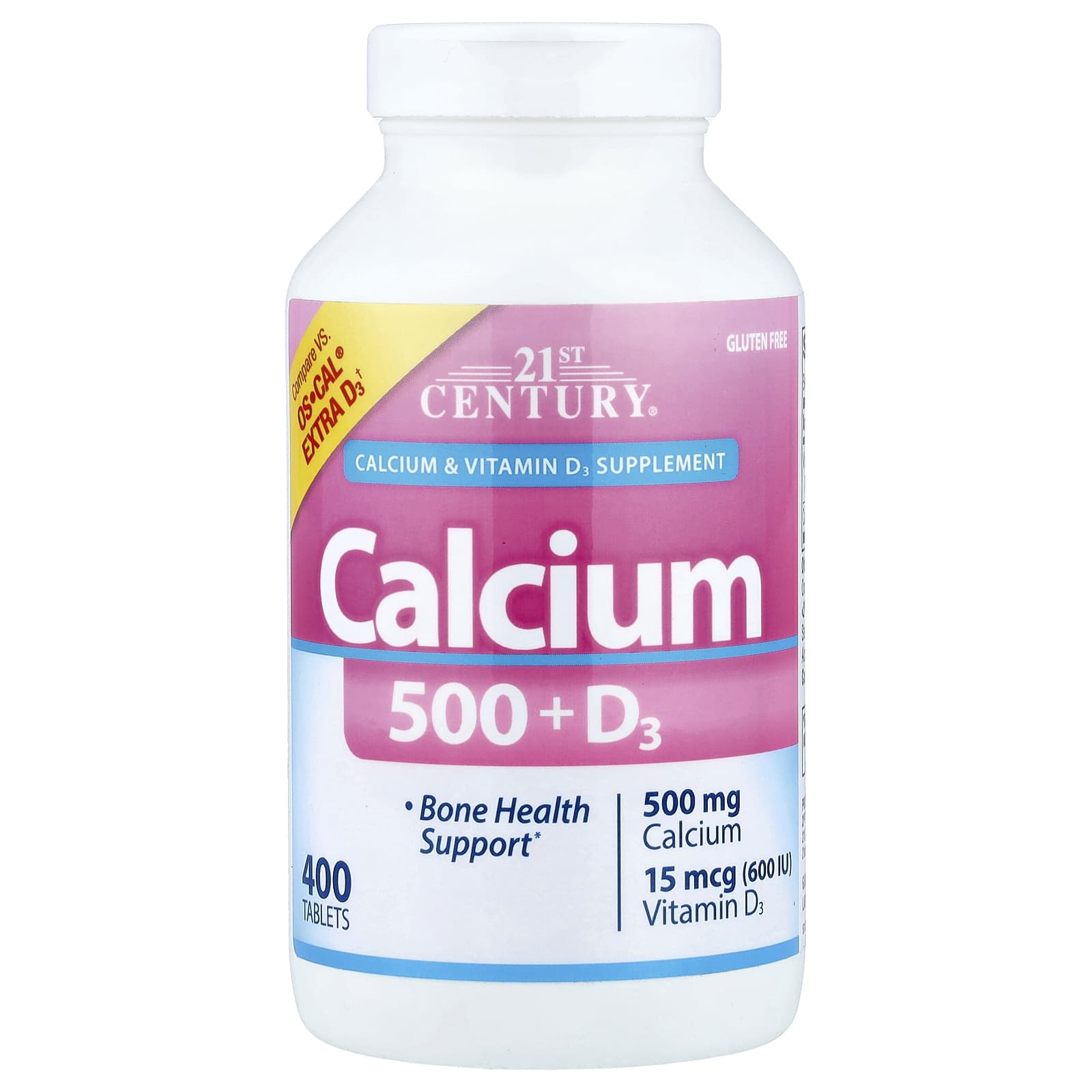 21st Century Calcium 500 + D3 – 400 comprimés — Tunisie