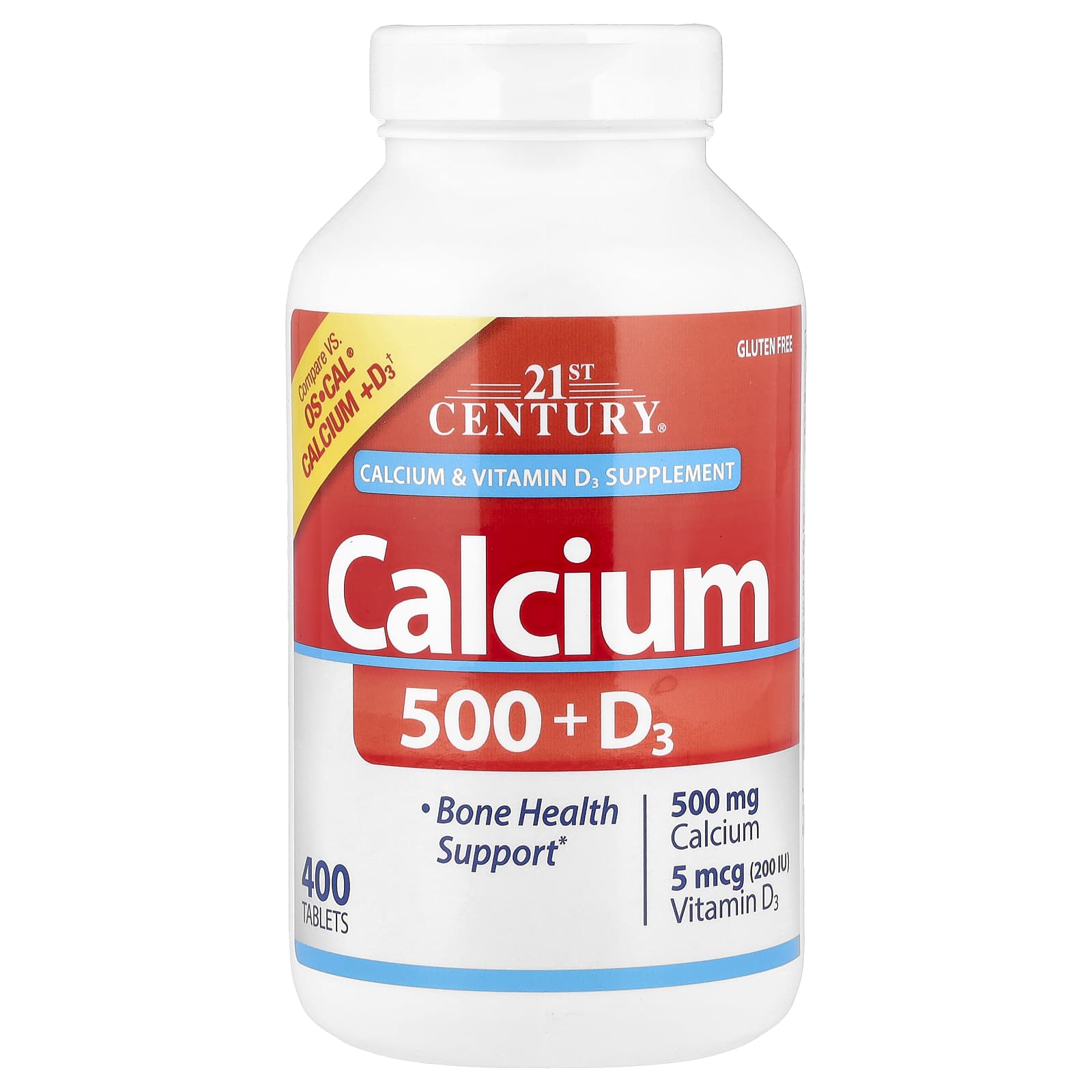21st Century Calcium 500 + D3 – 400 comprimés — Tunisie