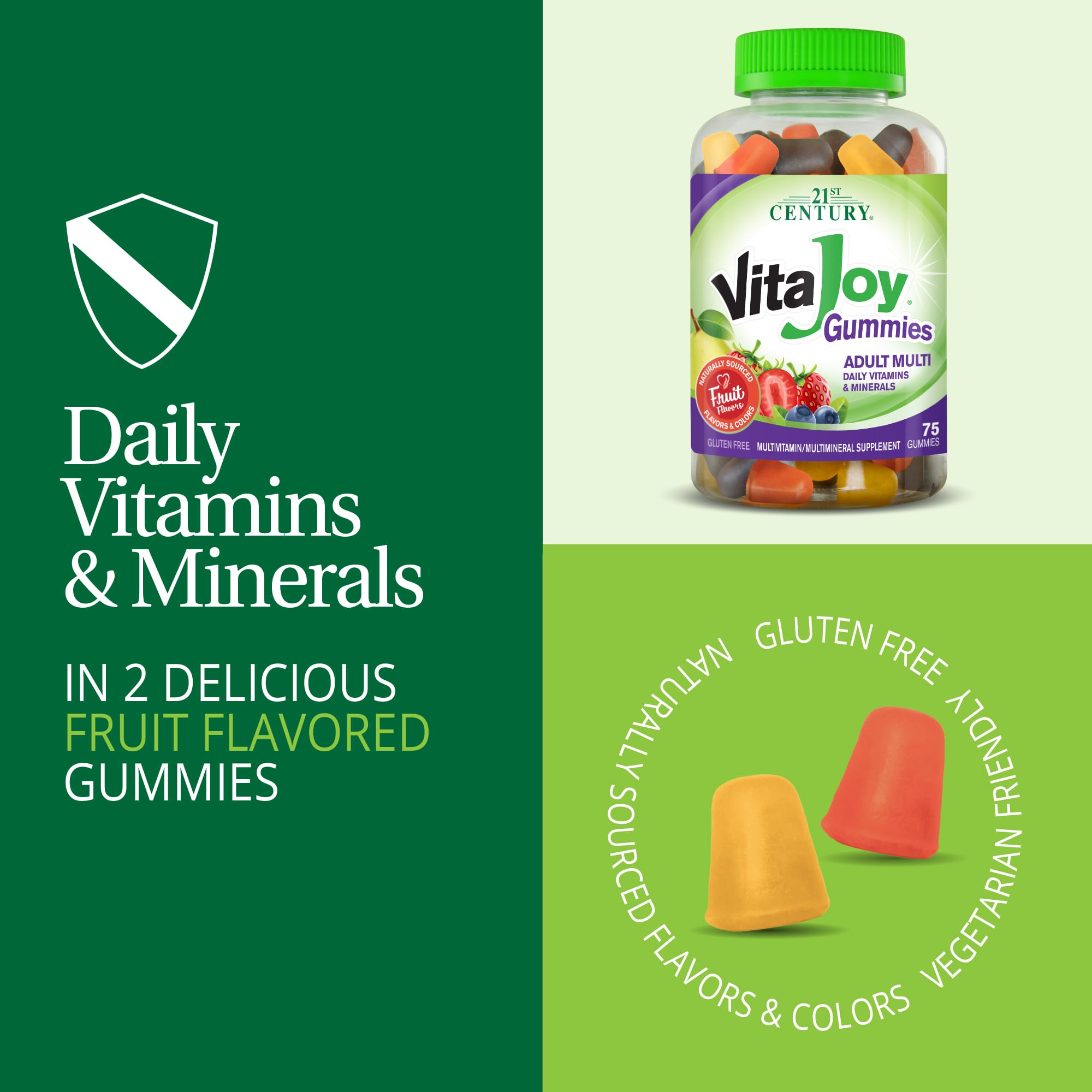 21st Century VitaJoy Adult Multi Gummies – Fruit – 75 gommes — étiquette 4
