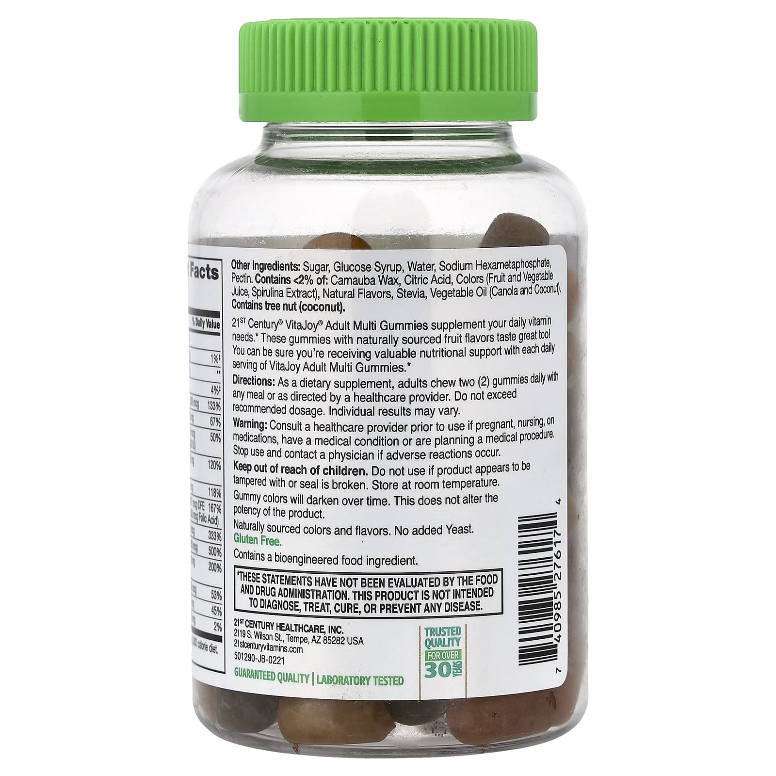 21st Century VitaJoy Adult Multi Gummies – Fruit – 75 gommes — étiquette 1