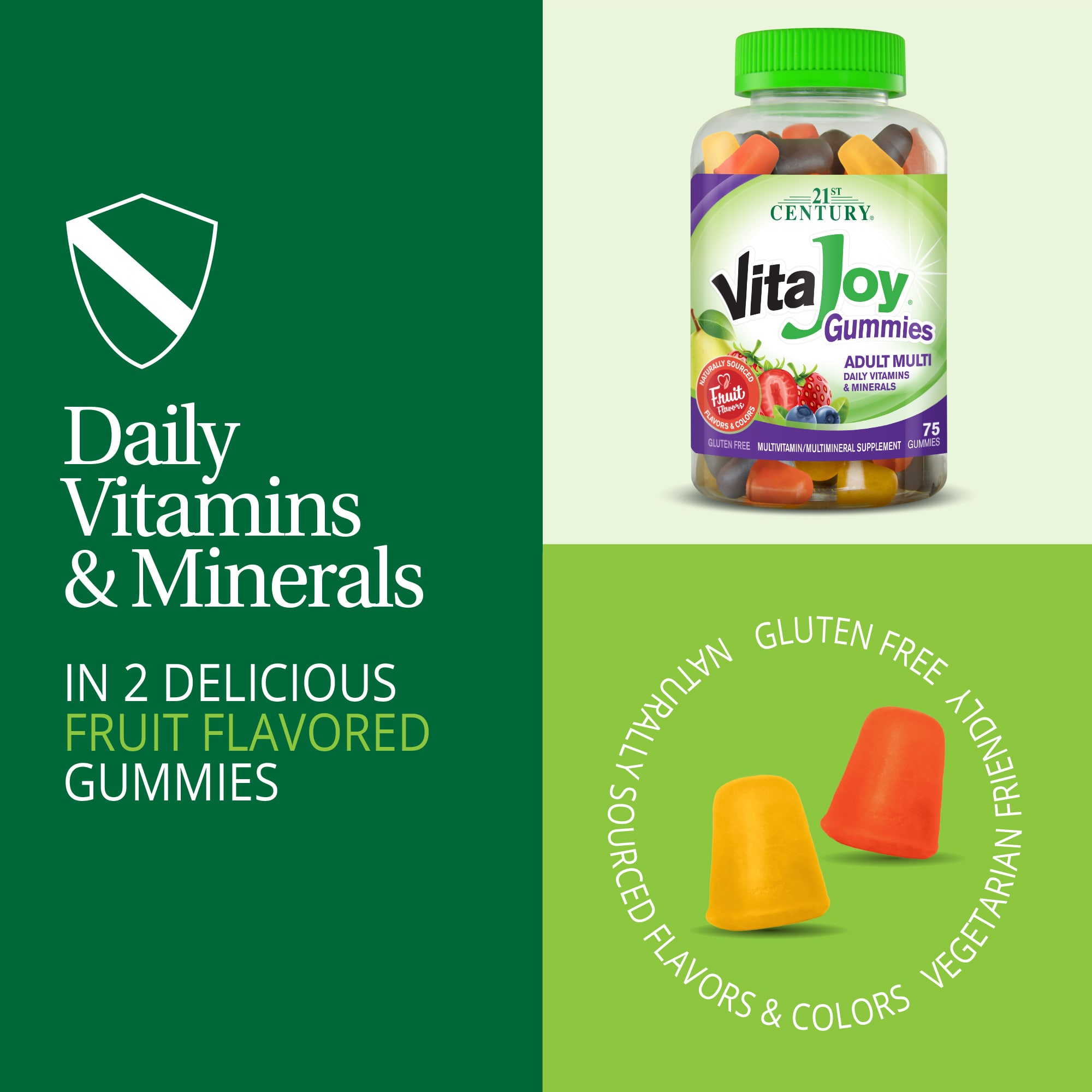 21st Century VitaJoy Adult Multi Gummies – Fruit – 120 gommes — étiquette 4