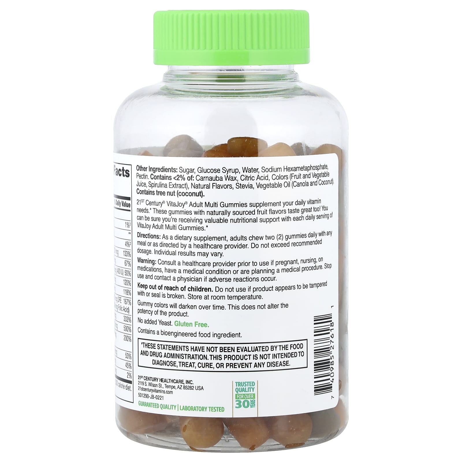21st Century VitaJoy Adult Multi Gummies – Fruit – 120 gommes — étiquette 1