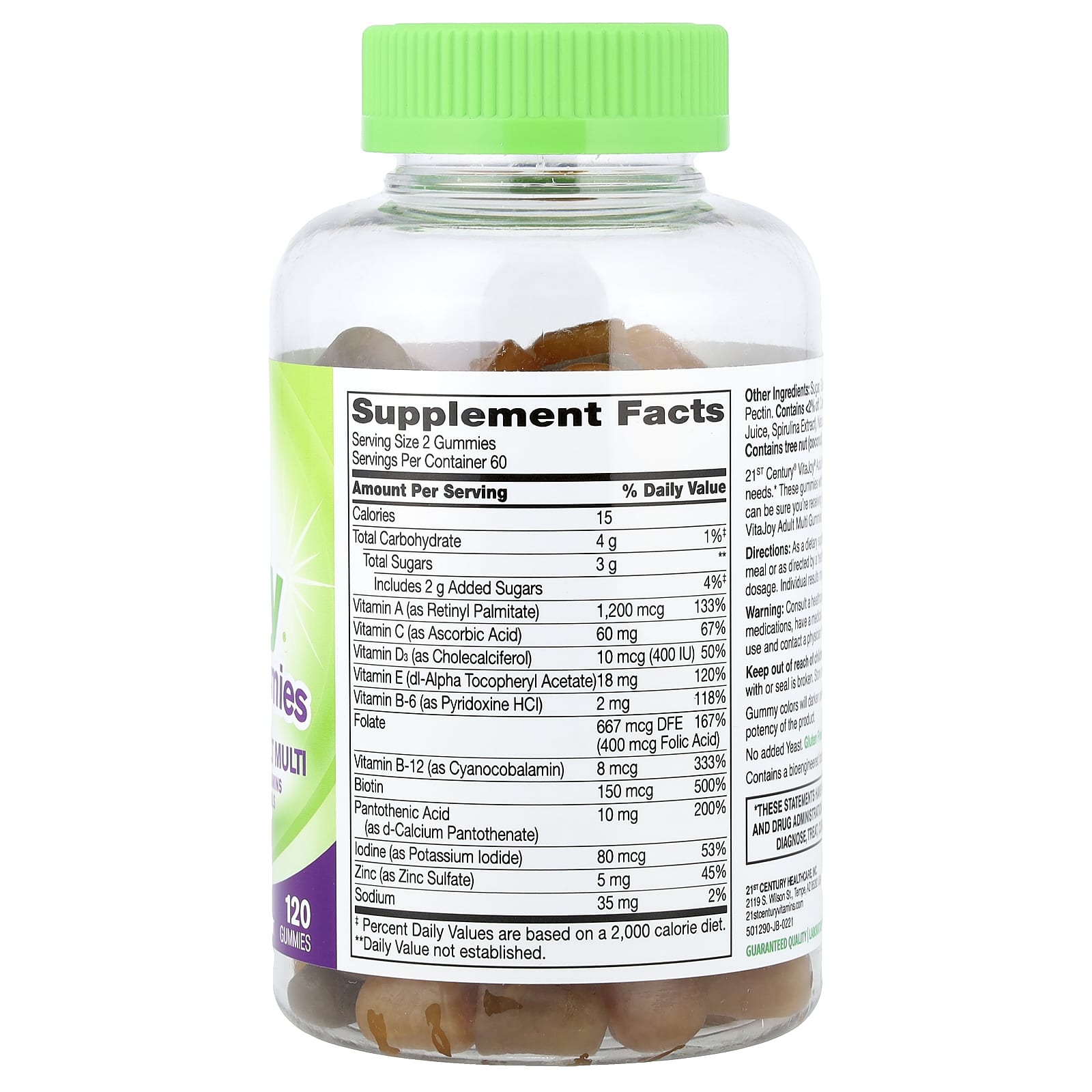 21st Century VitaJoy Adult Multi Gummies – Fruit – 120 gommes — photo 2 sur 2