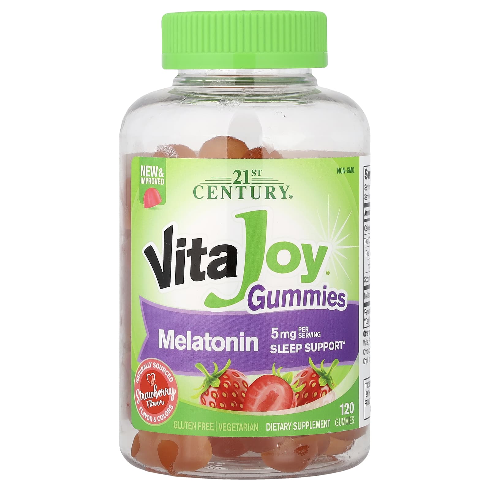 21st Century VitaJoy Melatonin Gummies – Strawberry – 120 gommes — Tunisie