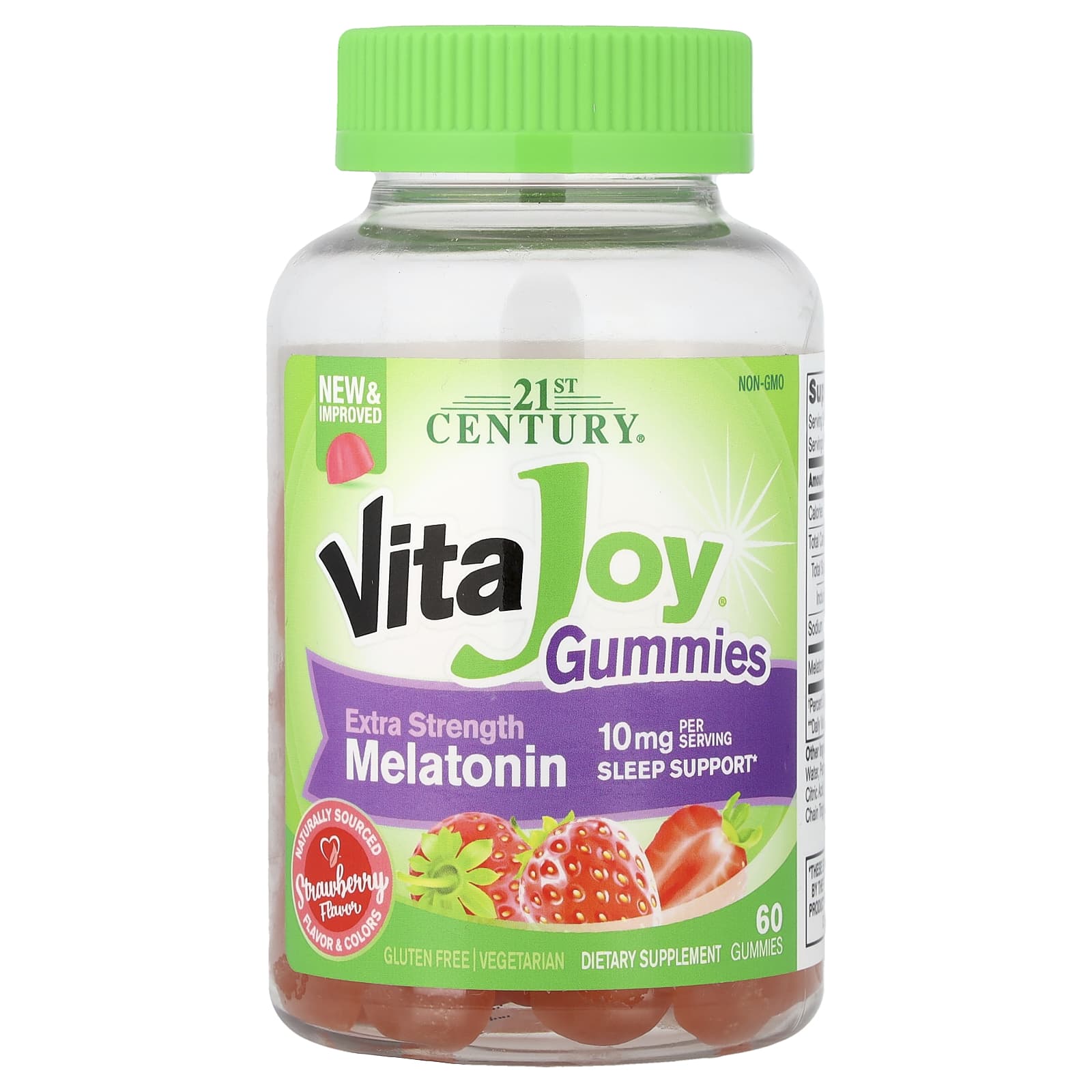 21st Century VitaJoy Melatonin Gummies – Strawberry – 60 gommes — Tunisie