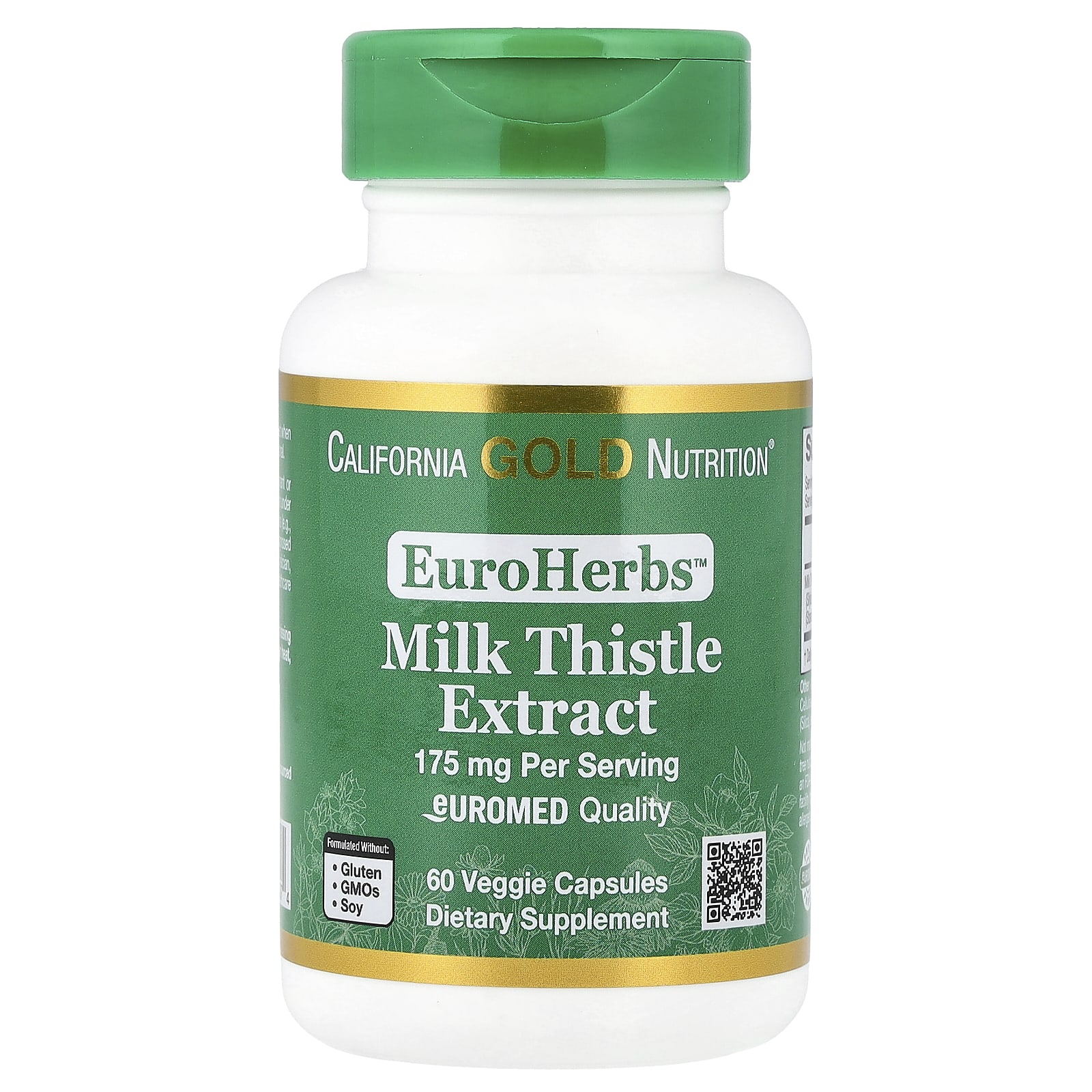 California Gold Nutrition EuroHerbs, Milk Thistle Extract, Euromed Quality – 60 gélules végétales — Tunisie