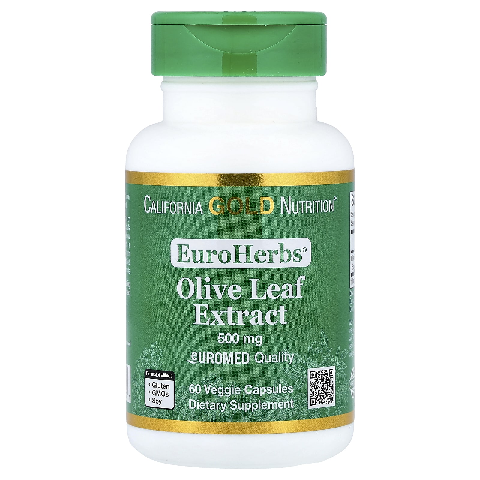 California Gold Nutrition EuroHerbs, Olive Leaf Extract, Euromed Quality – 60 gélules végétales — Tunisie