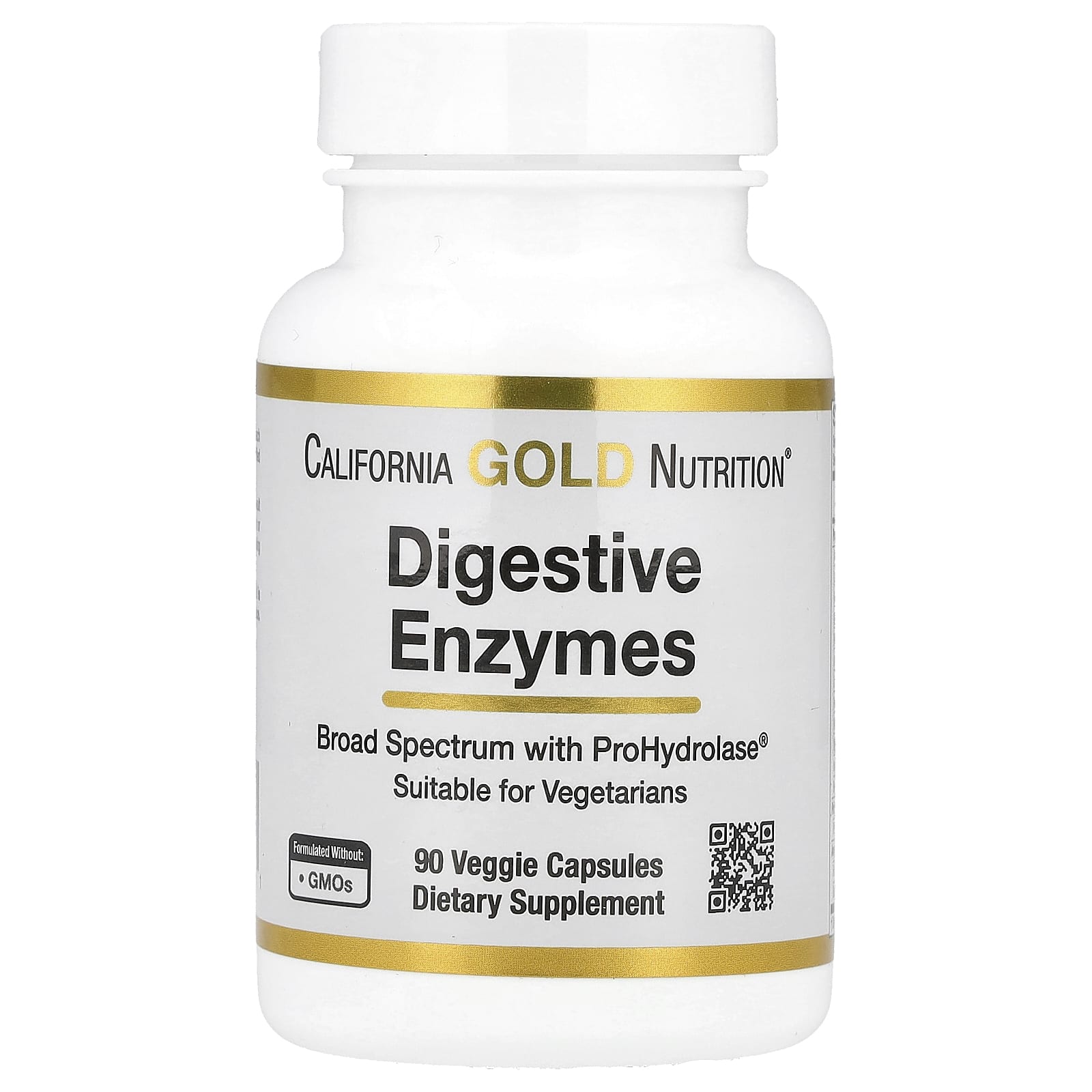 California Gold Nutrition Digestive Enzymes with Proprietary Enzyme Blend, ProHydrolase and Amylase Blend – 90 gélules végétales — Tunisie