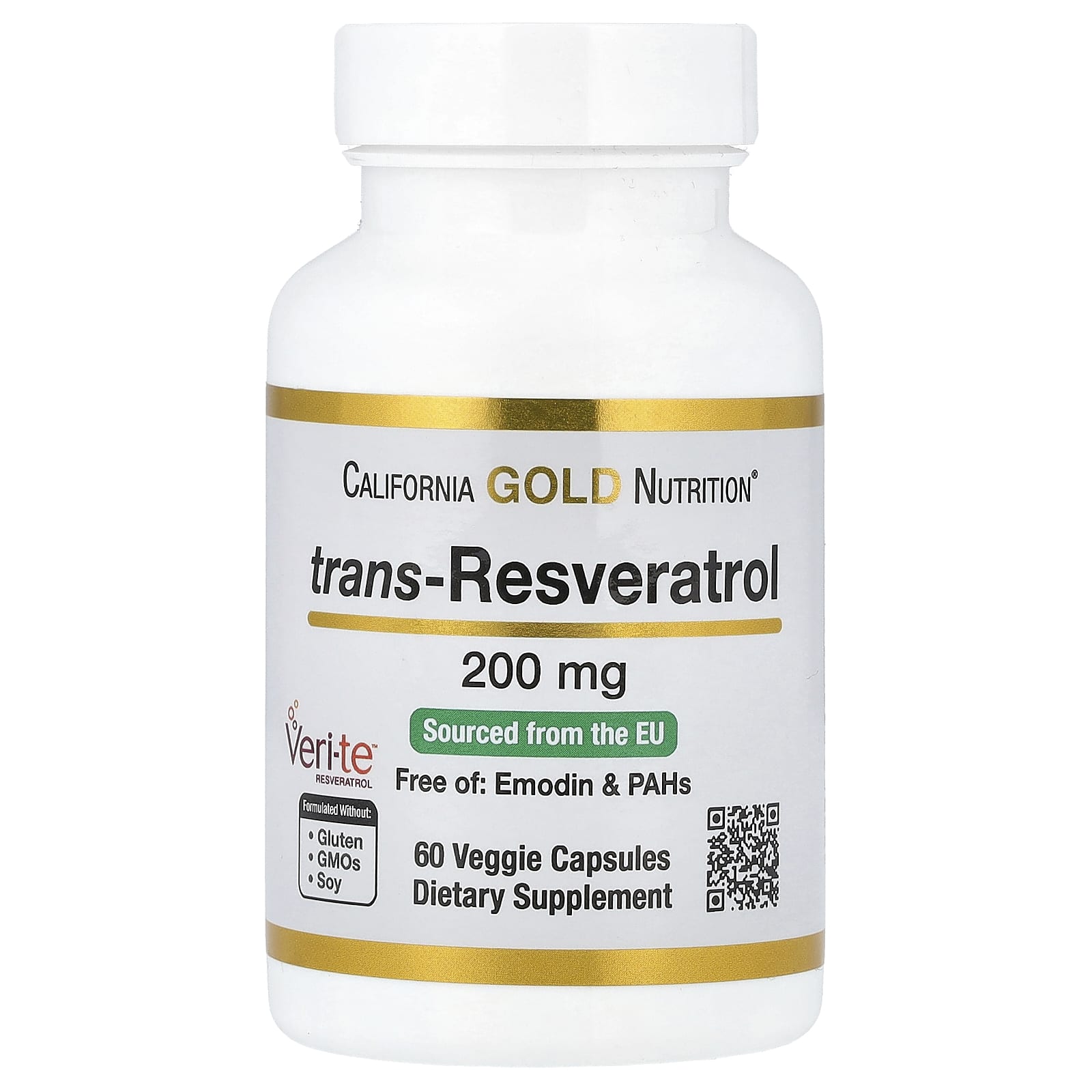 California Gold Nutrition trans-Resveratrol – 60 gélules végétales — Tunisie