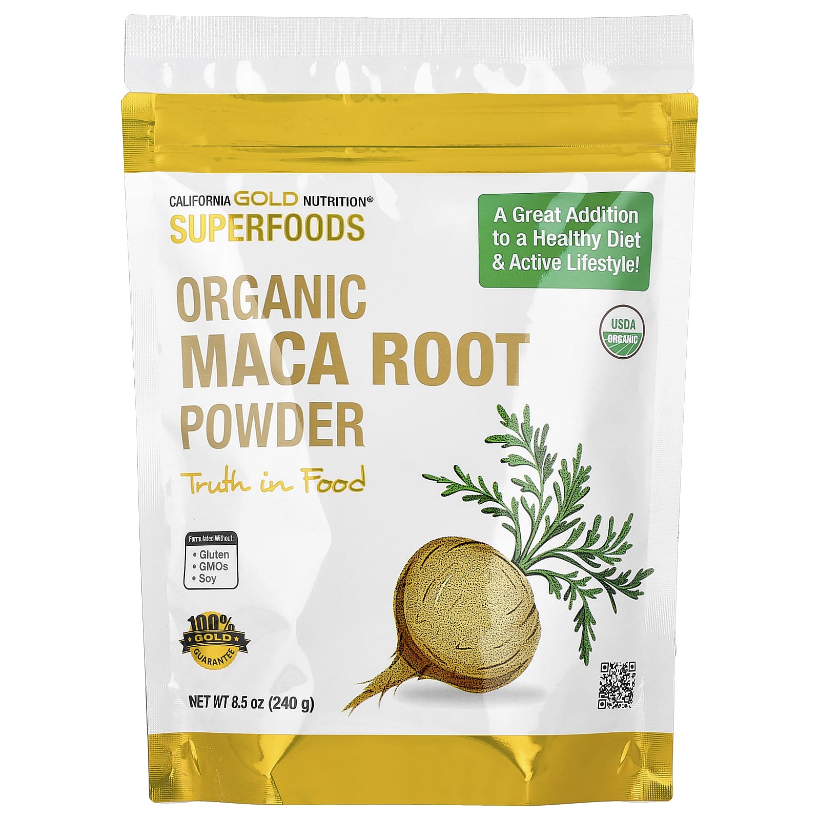 California Gold Nutrition Superfoods, Certified Organic Peruvian Maca Root Powder – 240 g — Tunisie