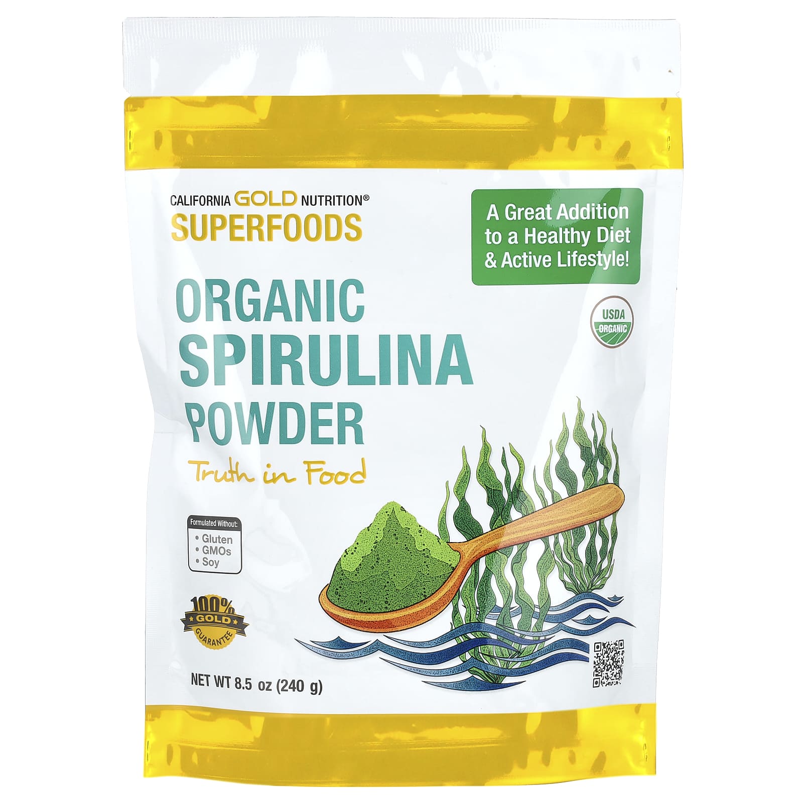California Gold Nutrition Superfoods, Organic Spirulina Powder – 240 g — Tunisie