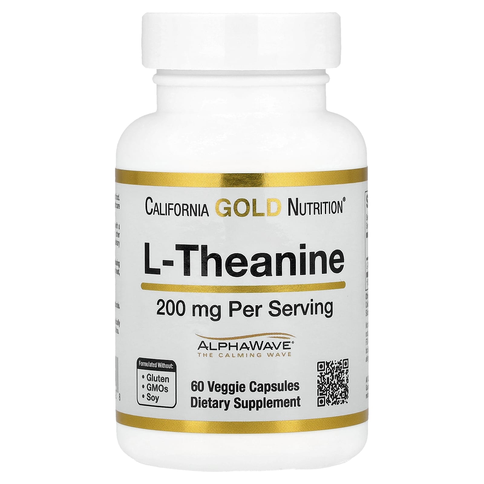 California Gold Nutrition L-Theanine, Featuring AlphaWave – 200 mg – 60 gélules végétales — Tunisie