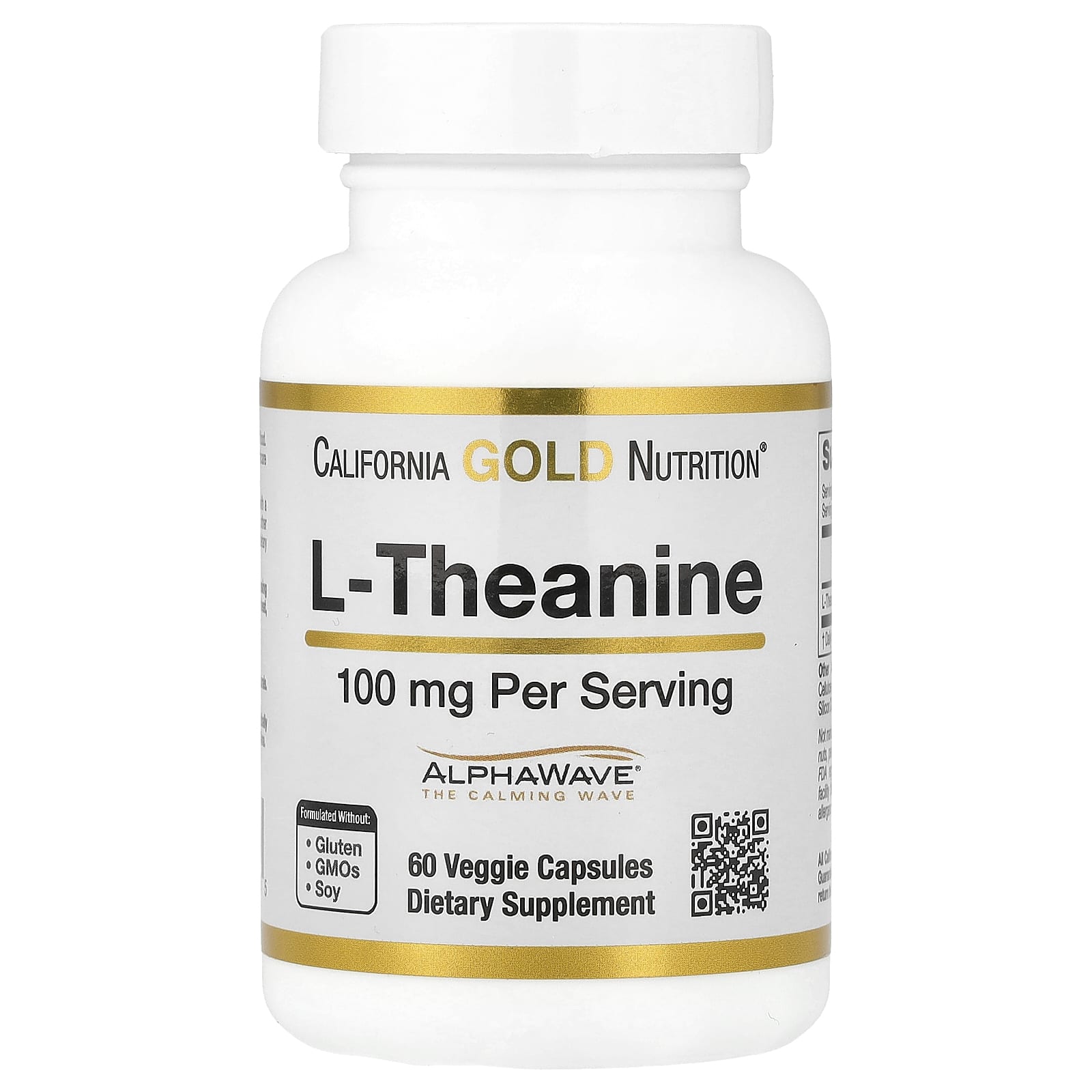 California Gold Nutrition L-Theanine, Featuring AlphaWave – 100 mg – 60 gélules végétales — Tunisie