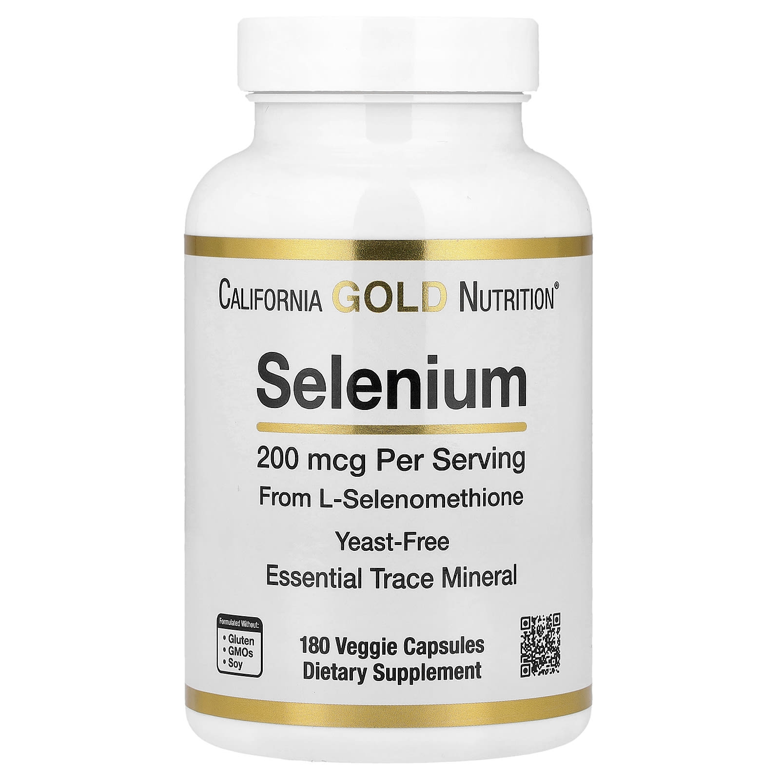California Gold Nutrition Selenium, Yeast-Free – 180 gélules végétales — Tunisie