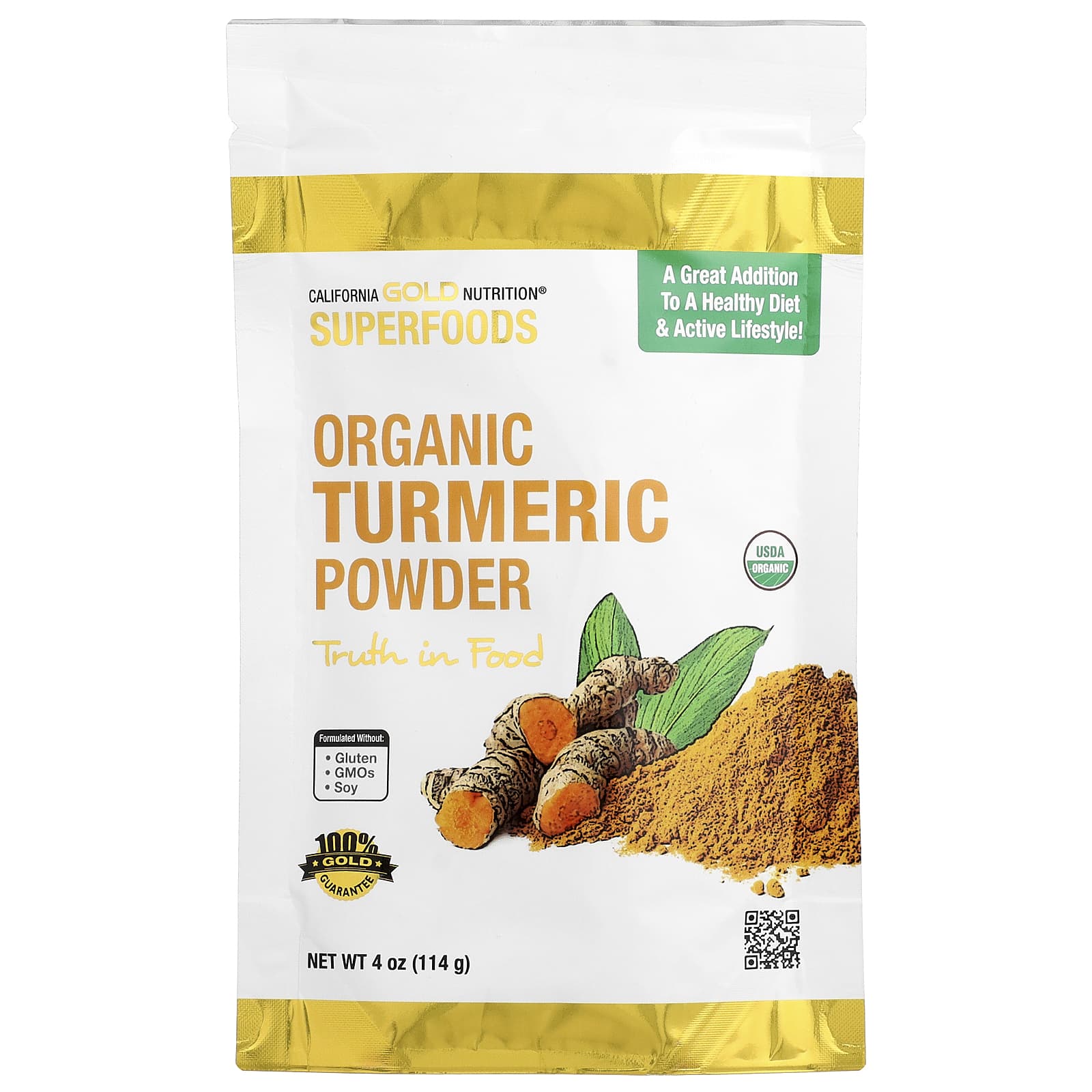 California Gold Nutrition Superfoods, Organic Turmeric Powder – 114 g — Tunisie