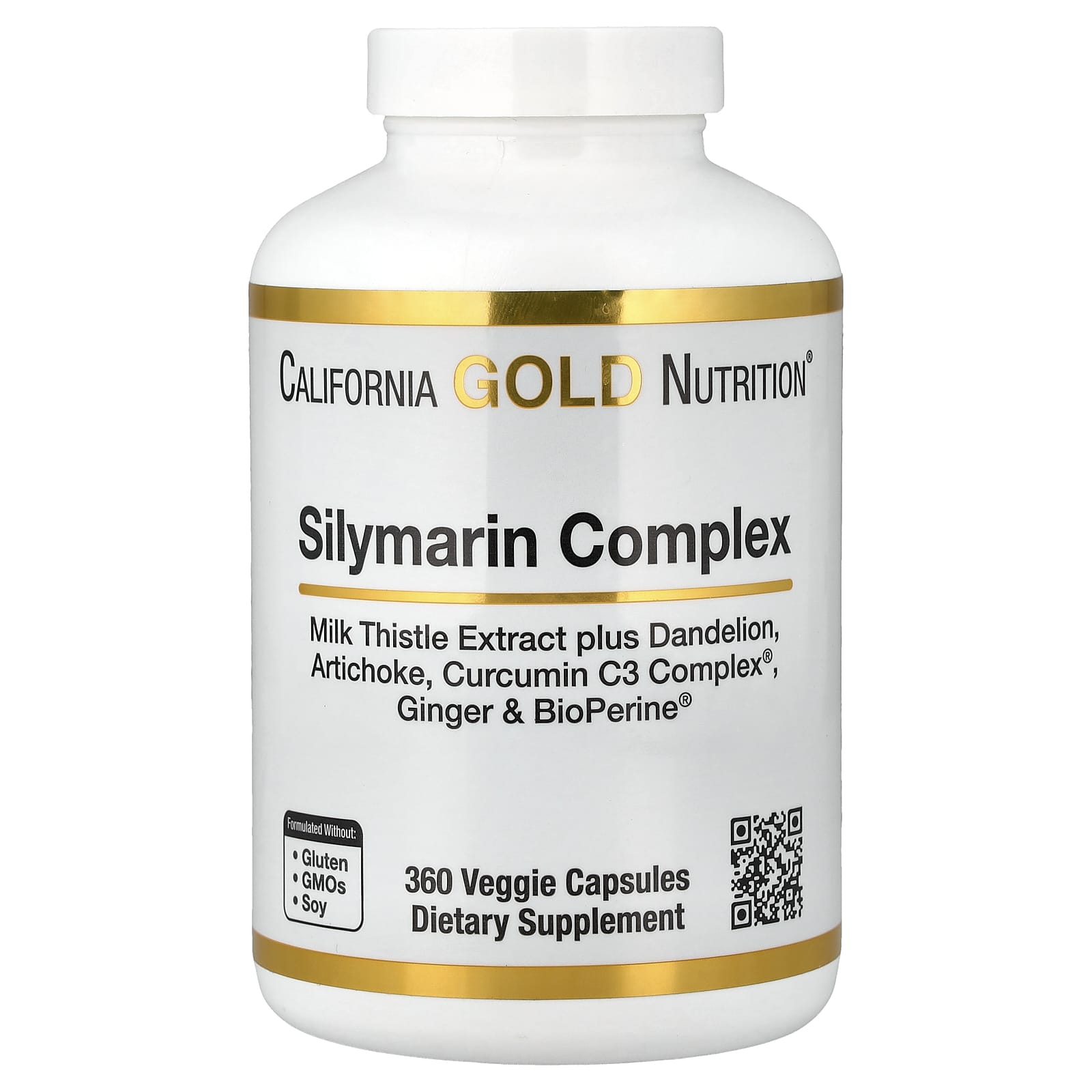 California Gold Nutrition Silymarin Complex with Milk Thistle Extract Plus Dandelion, Artichoke, Ginger, and BioPerine – 360 gélules végétales — Tunisie