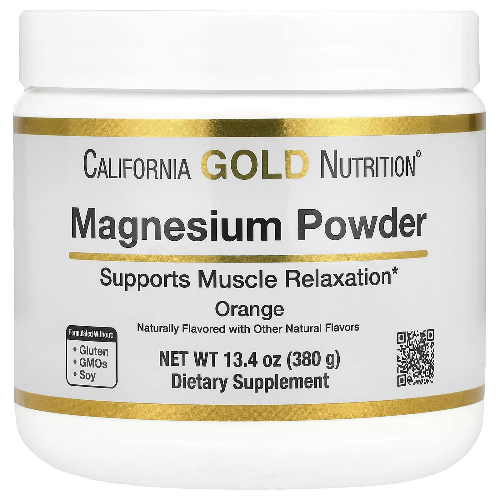 California Gold Nutrition Magnesium Powder Beverage – Orange – 380 g — Tunisie