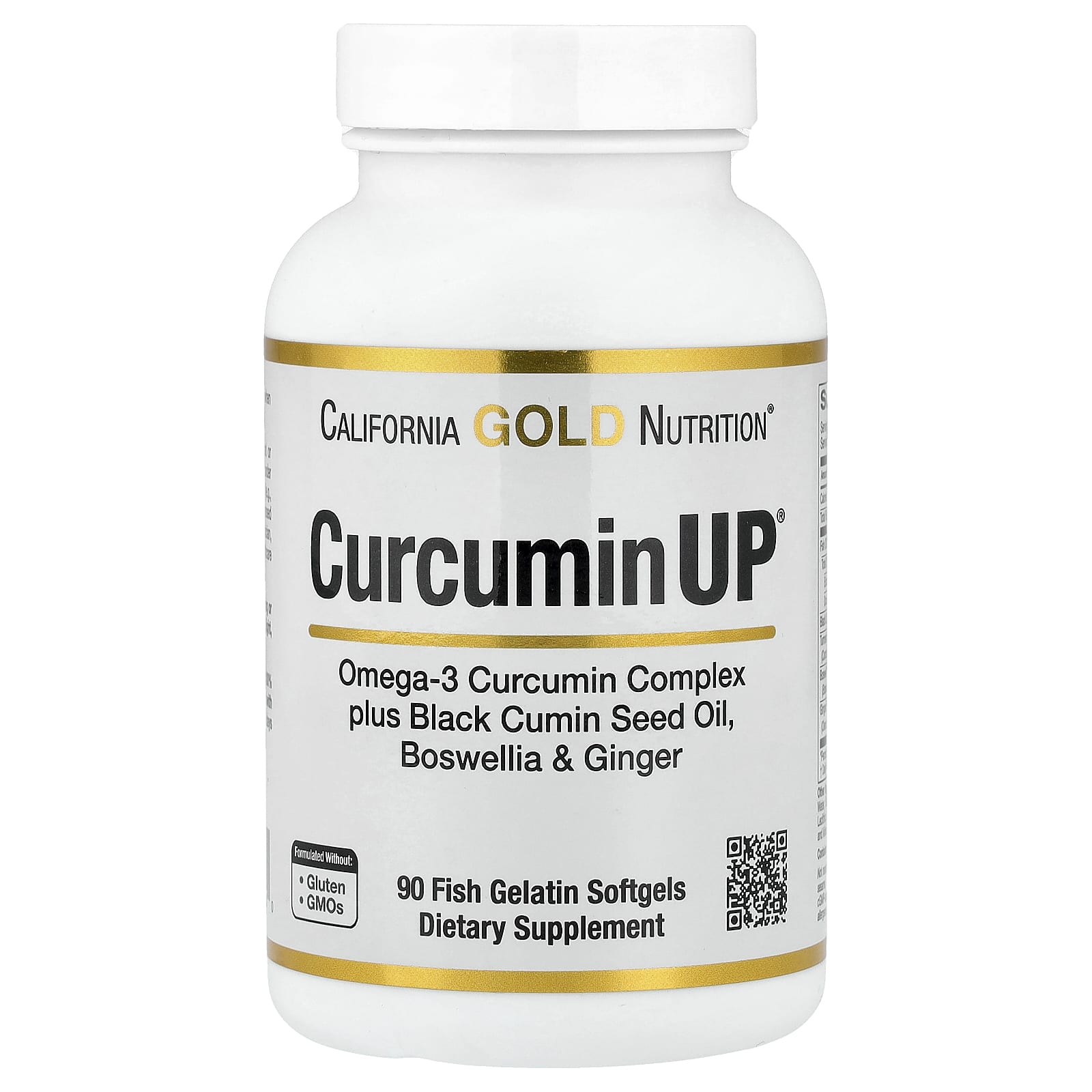 California Gold Nutrition CurcuminUP with Omega-3 Curcumin Complex, Black Cumin Seed Oil, Boswellia and Ginger, 90 Fish Gelatin Softgels — Tunisie