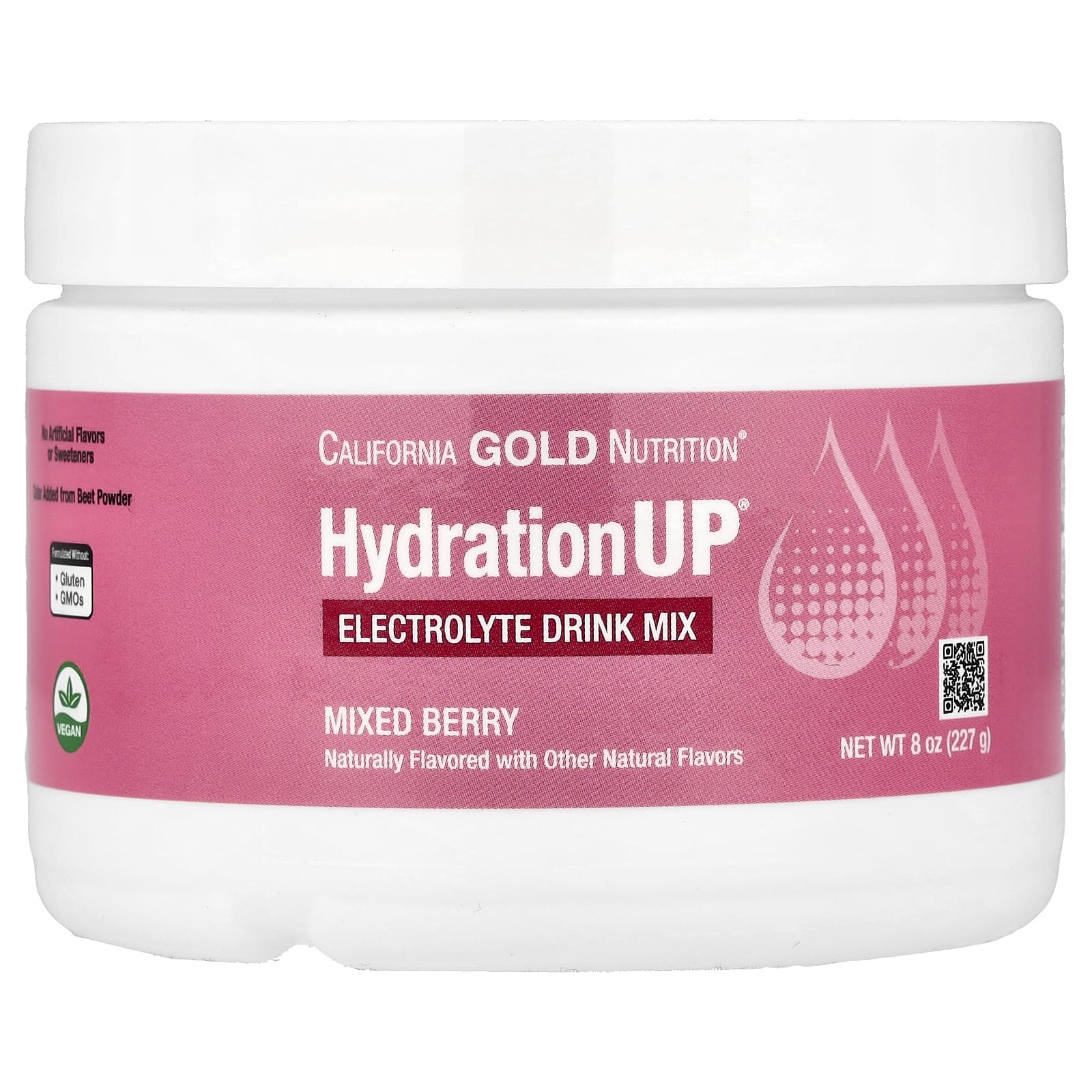 California Gold Nutrition HydrationUP, Electrolyte Drink Mix with Calcium, Potassium, Vitamin C, and Vitamin E – Mixed Berry – 227 g — Tunisie